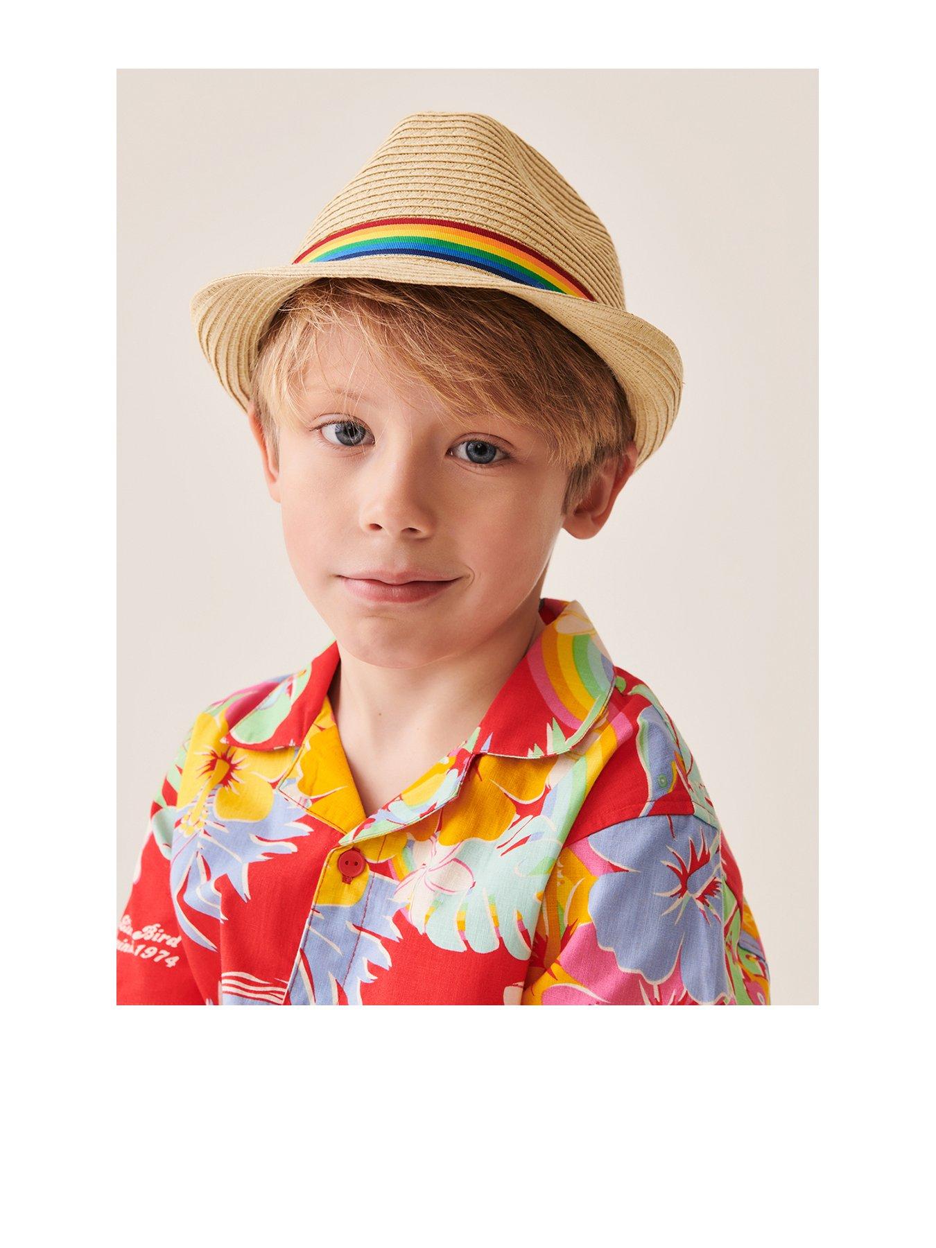 Rainbow Trilby Straw Hat