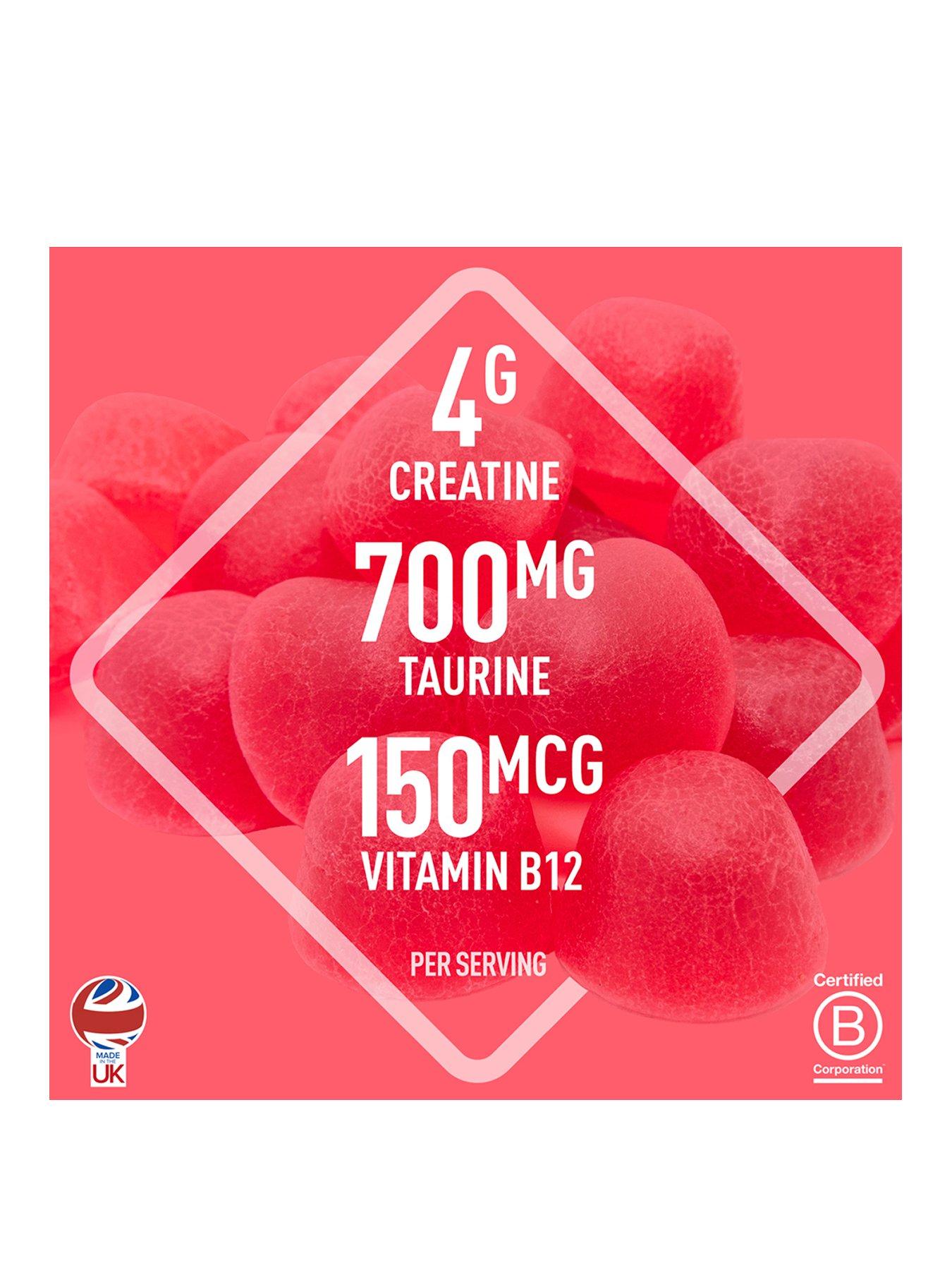 Image 2 of 5 of Bio Synergy Strawberry Flavoured Vegan, Sugar-Free Creatine Gummies with Taurine and Vitamin B12