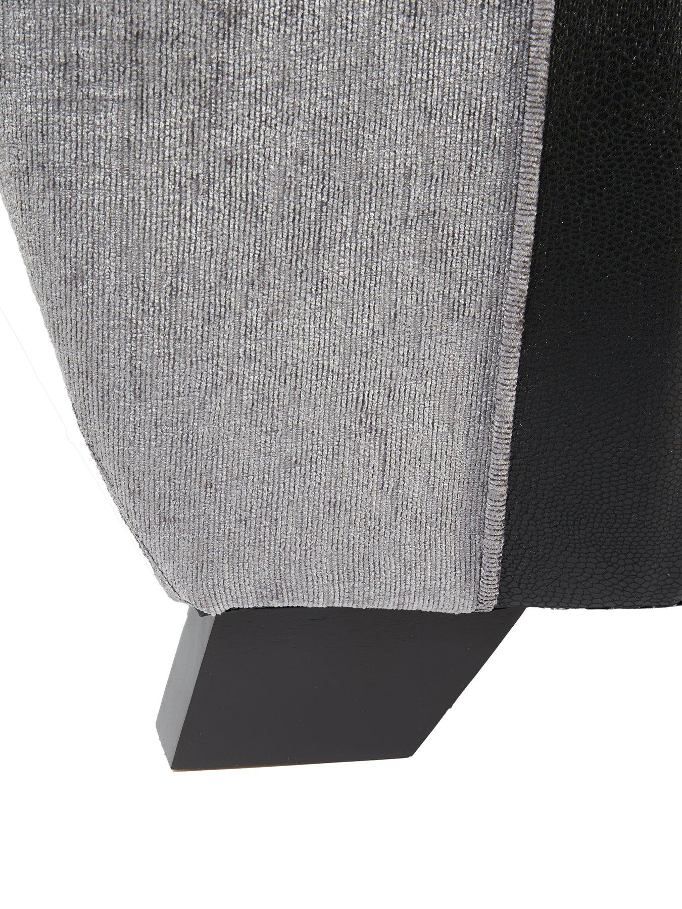 Image 4 of 7 of undefined Marino Fabric/Faux Leather&nbsp;2 Seater Scatter Back Sofa - Grey/Black