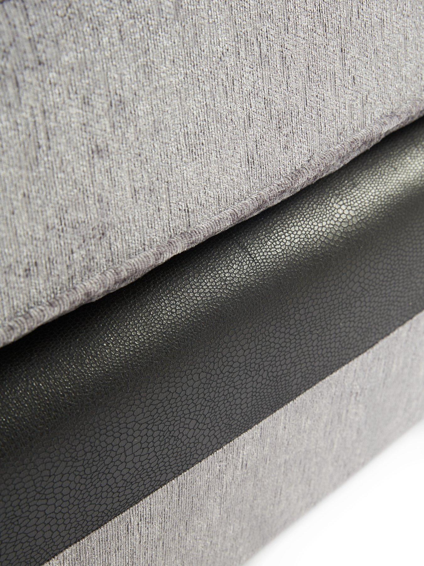 Image 6 of 7 of undefined Marino Fabric/Faux Leather&nbsp;2 Seater Scatter Back Sofa - Grey/Black