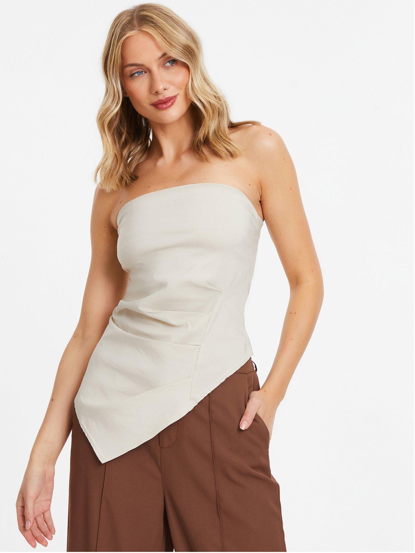 Quiz Stone Bandeau Asymmetric Top