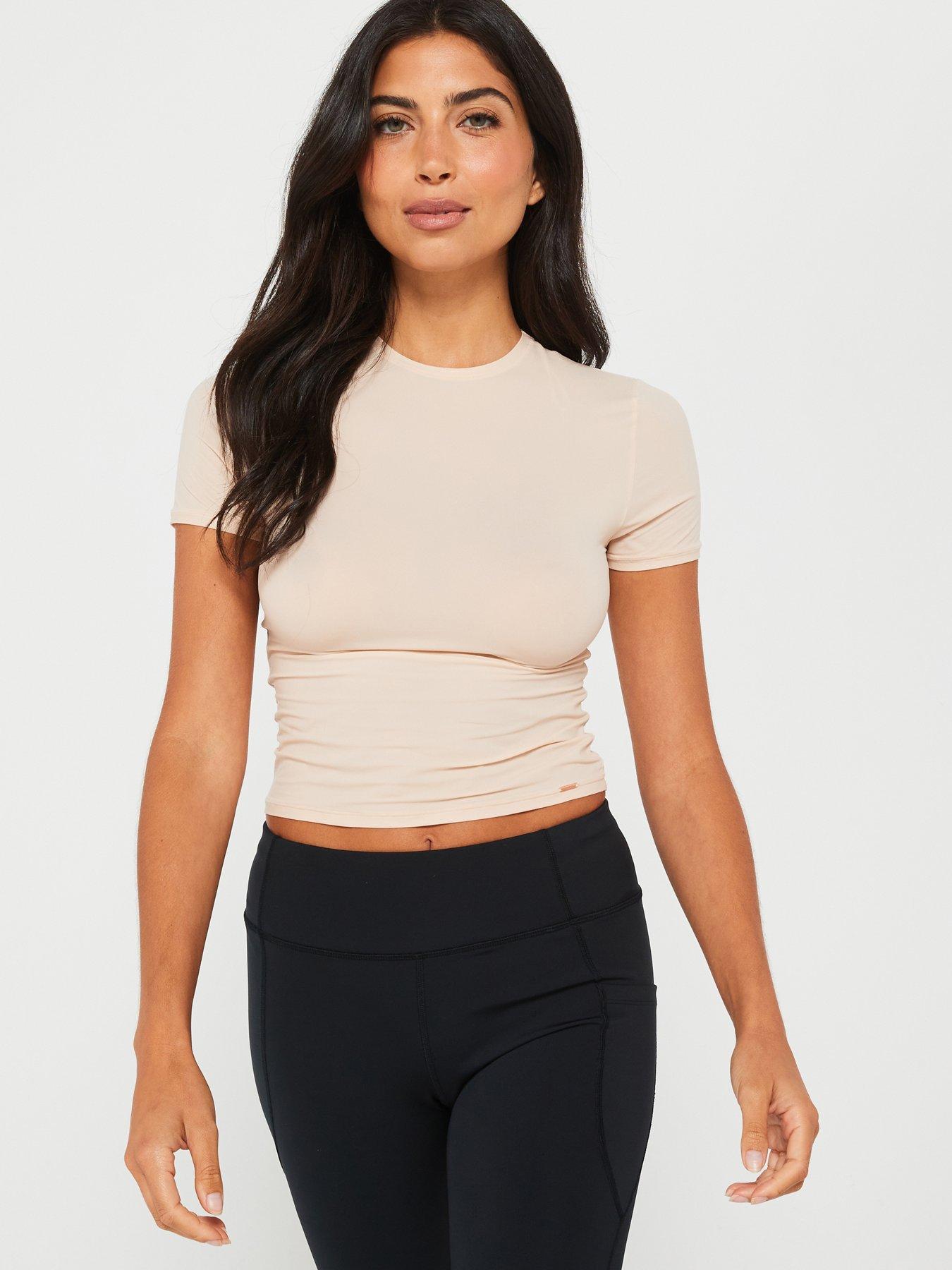 undefined Noa Fits Everyone Short Sleeved Top - Beige