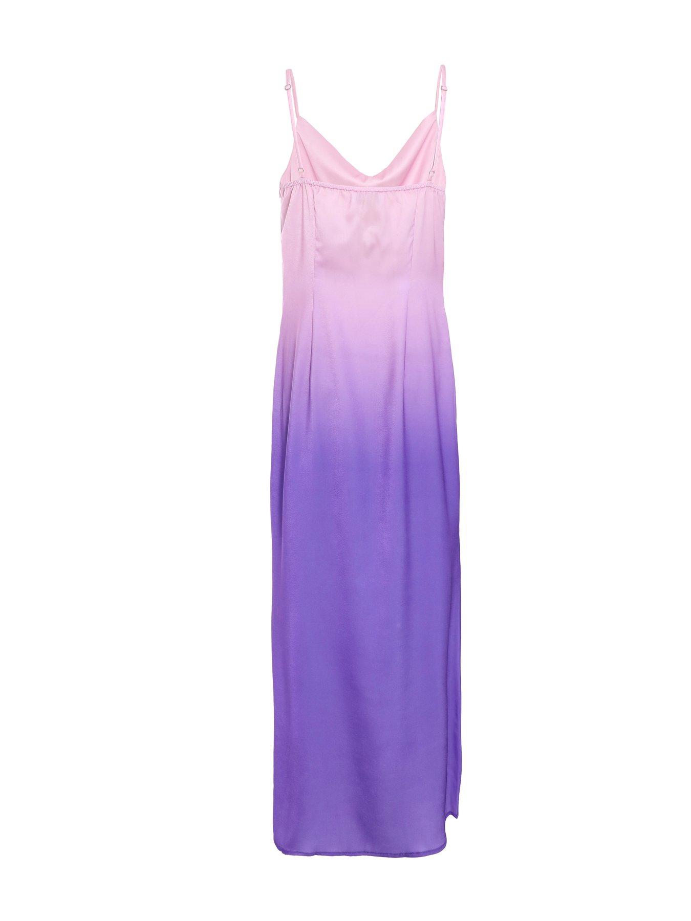 Quiz Purple Satin Ombre Slip Maxi Dress | Very.co.uk