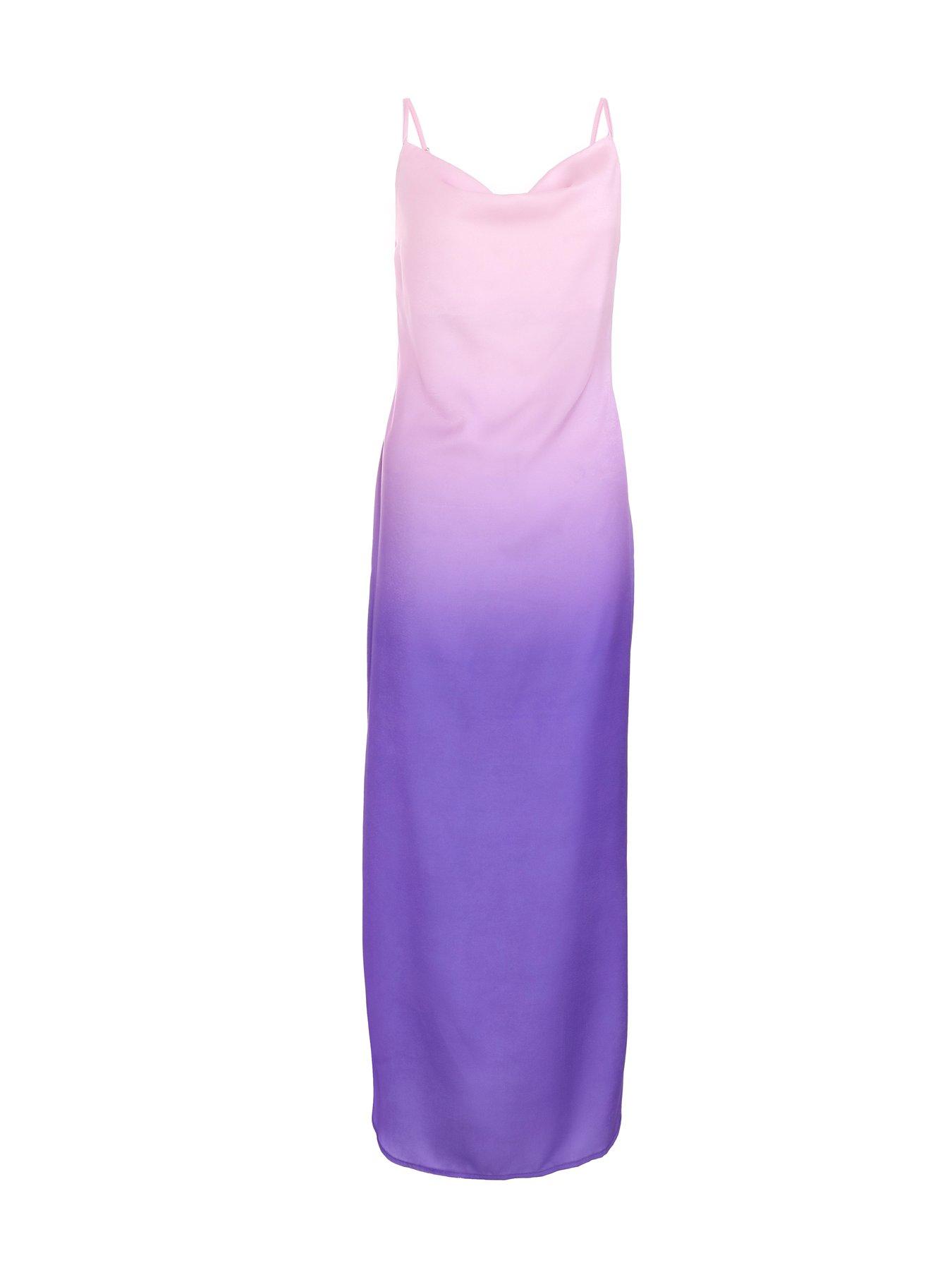 Quiz Purple Satin Ombre Slip Maxi Dress | Very.co.uk