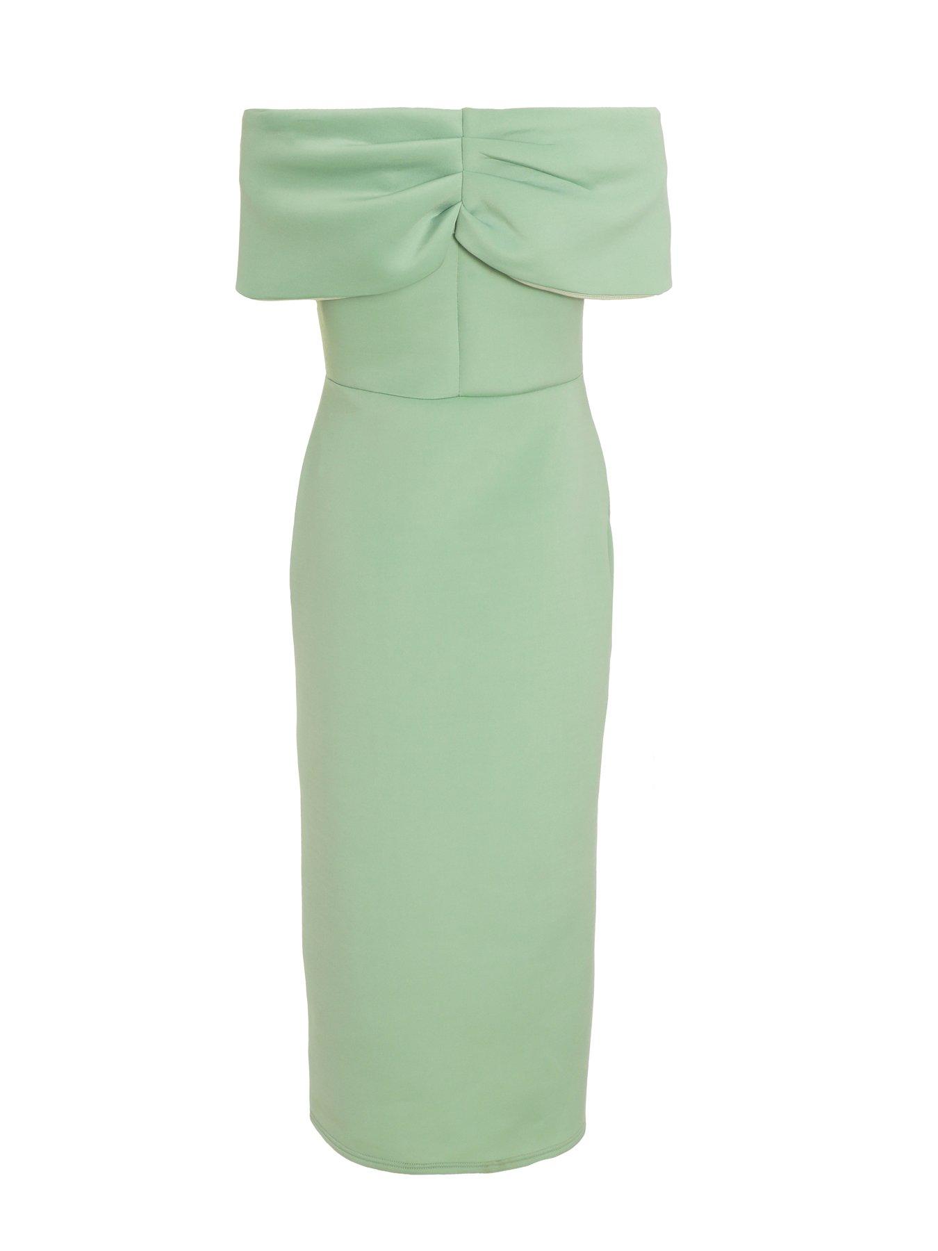 mint green bardot dress Kevan Jon Eugenia Bardot Asym Mint Dress main image 1
