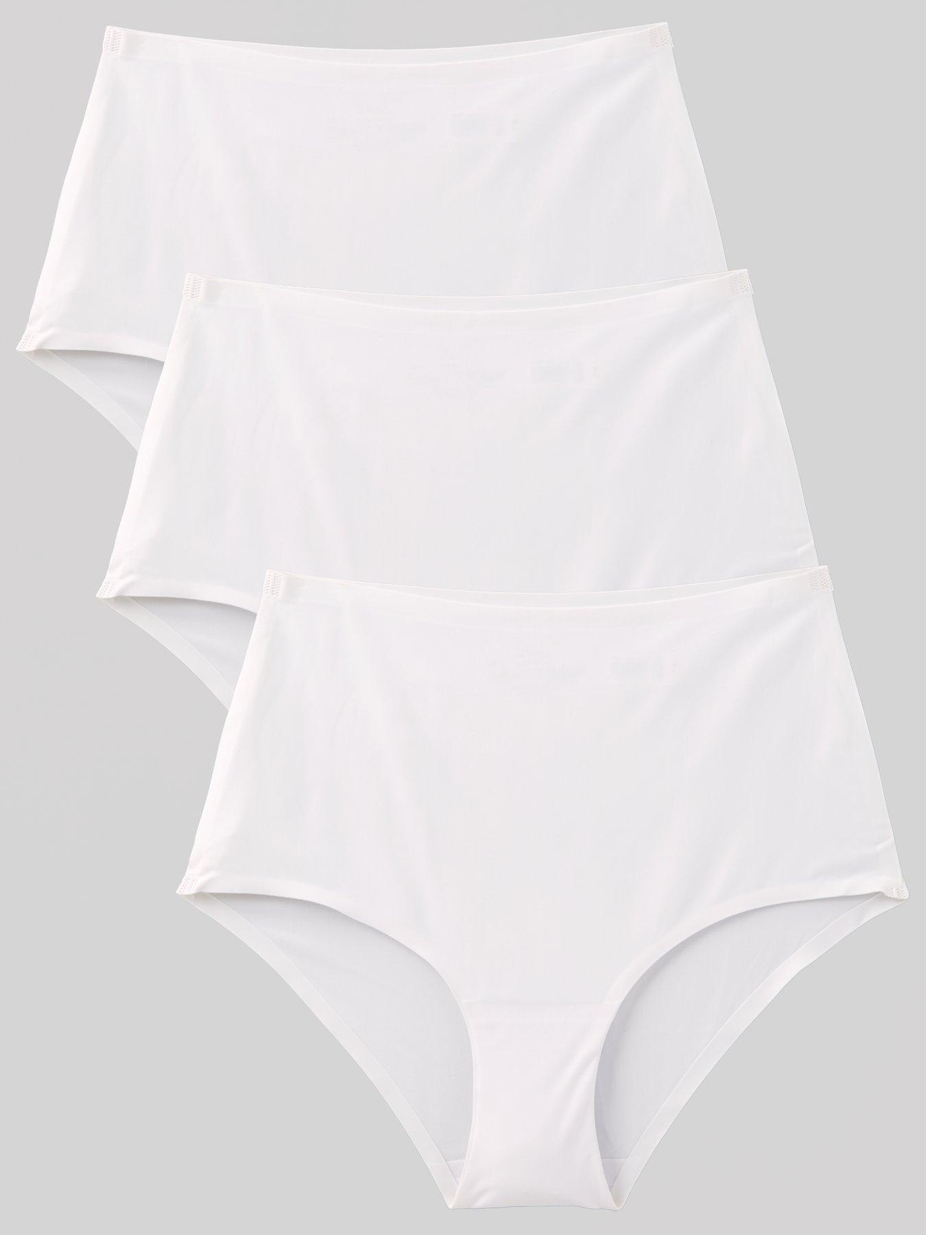 undefined Bonded 3 Pack High Waisted Briefs - White