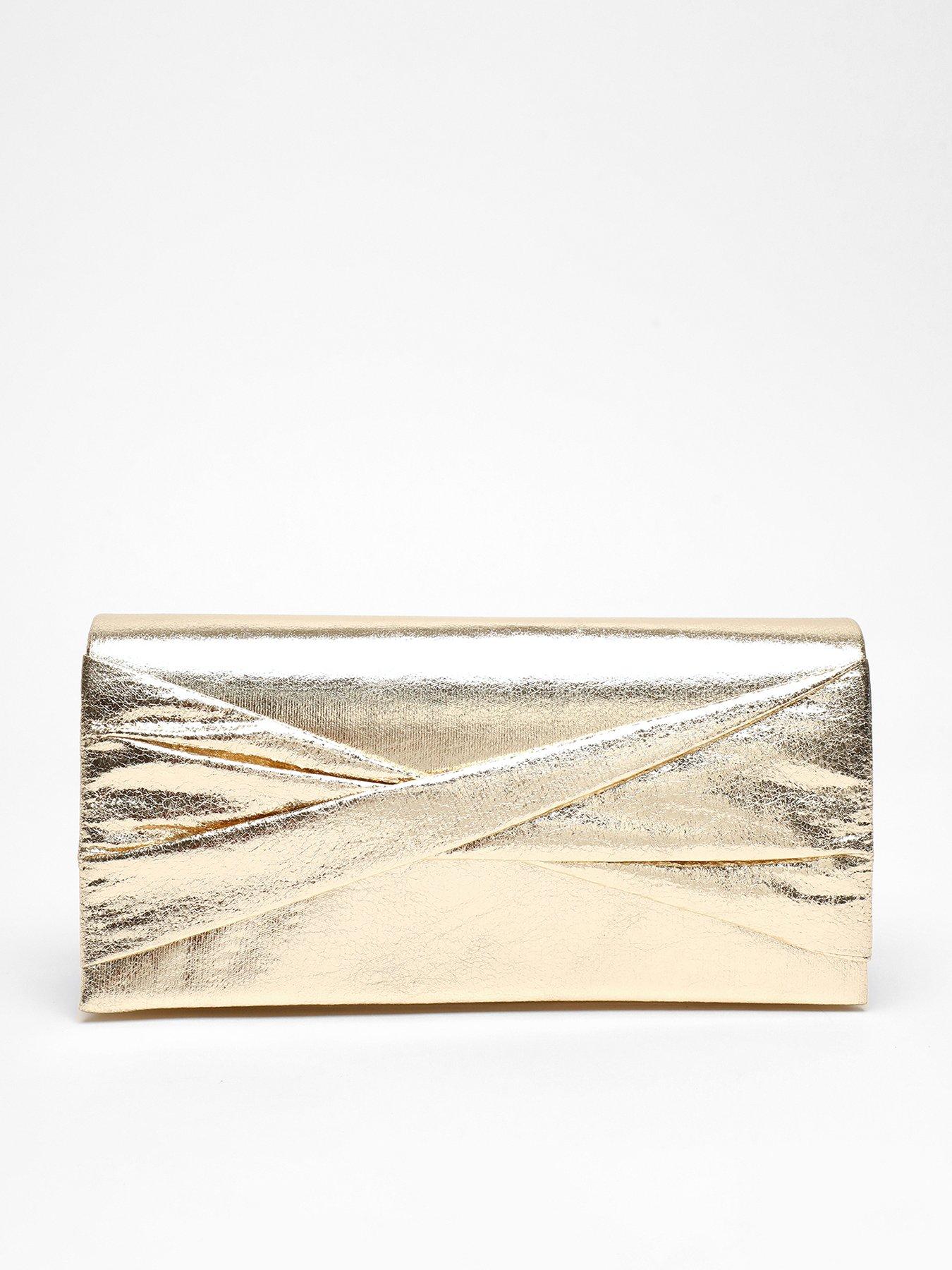 Quiz Gold Foil Twist Clutch Bag Very