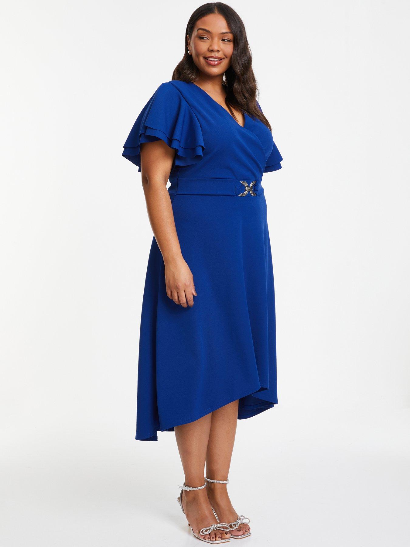 blue skater midi dress Floral Skater Corset Midi Dress Blue