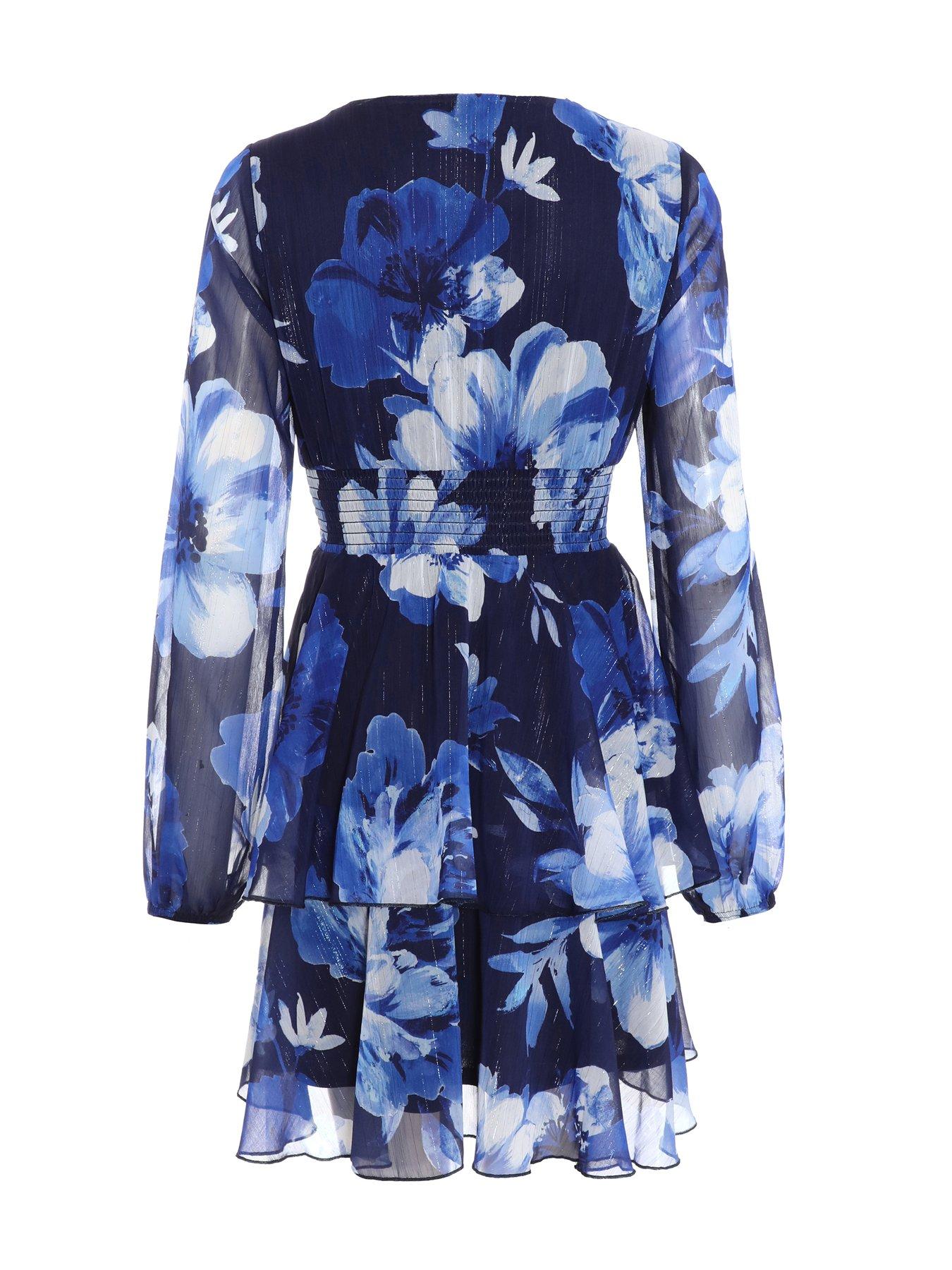 Quiz Navy Floral Skater Mini Dress | Very