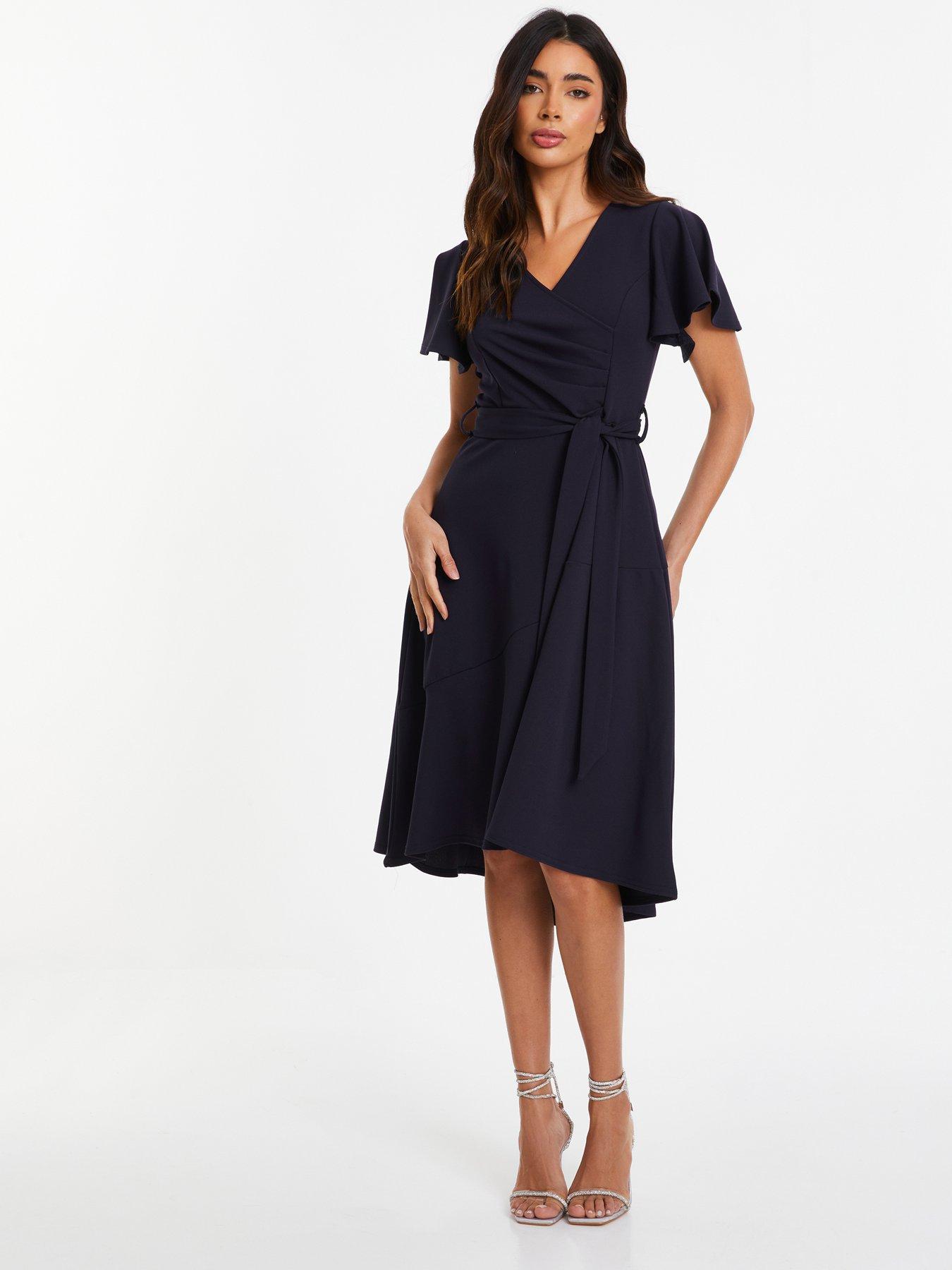 Quiz denim sales tie belt dress