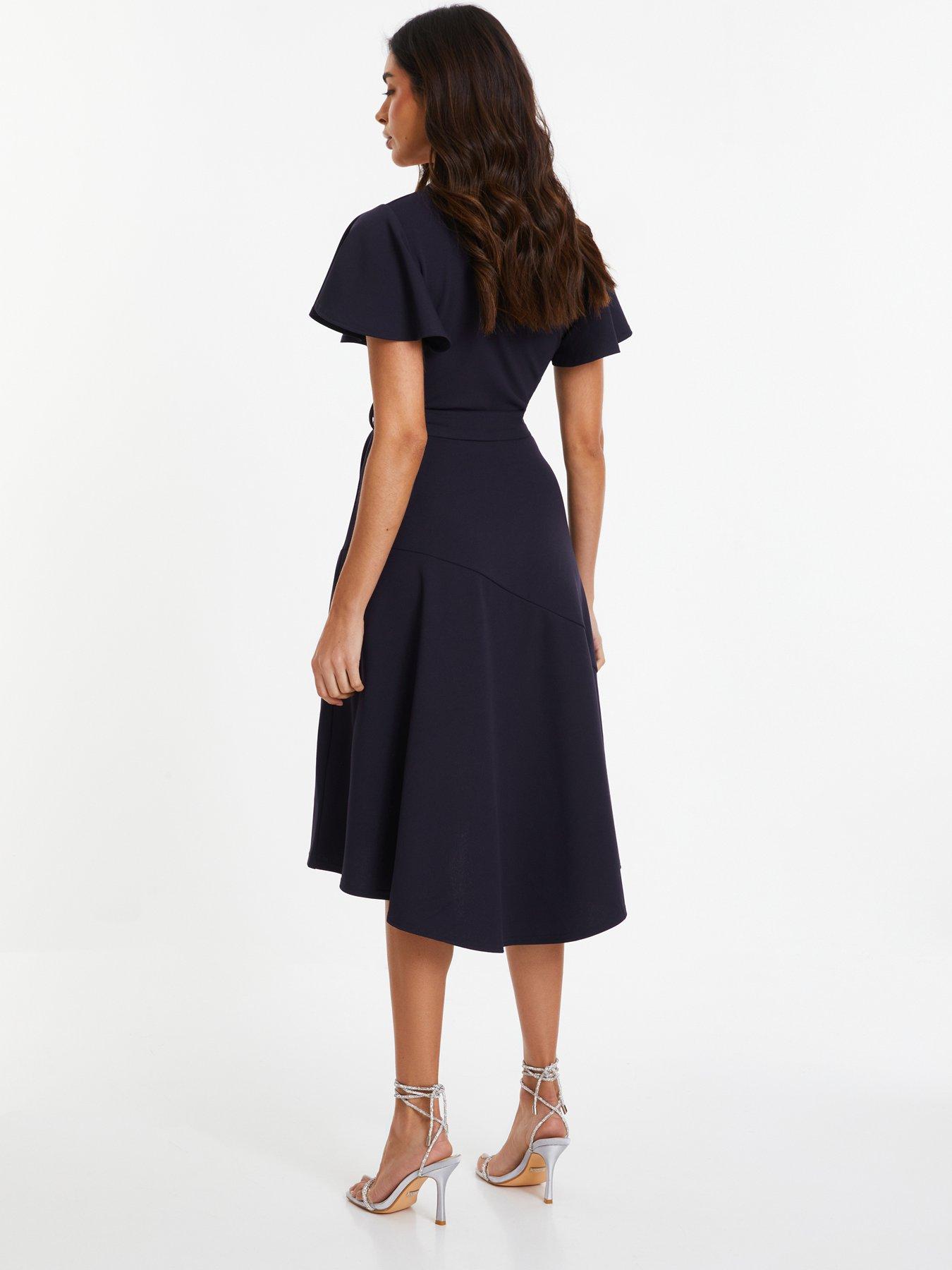 Quiz navy wrap dress hotsell