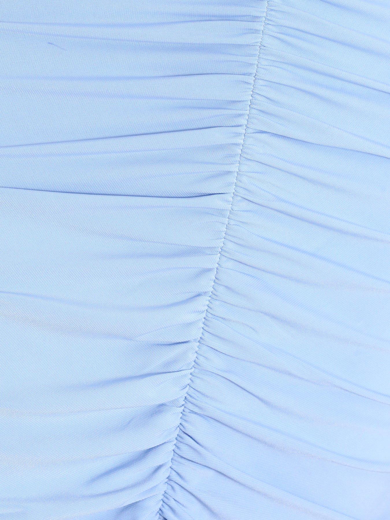 Image 4 of 6 of Quiz Blue Strappy Ruched Midi Dress