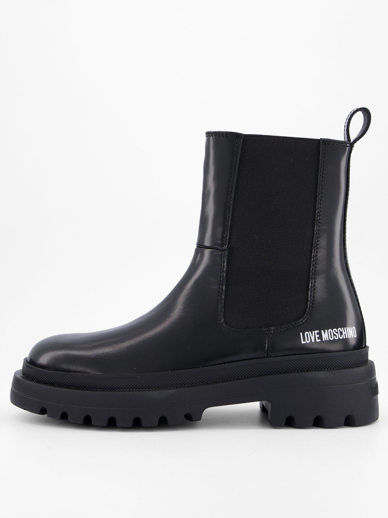 LOVE MOSCHINO Logo Chelsea Boots Black Very