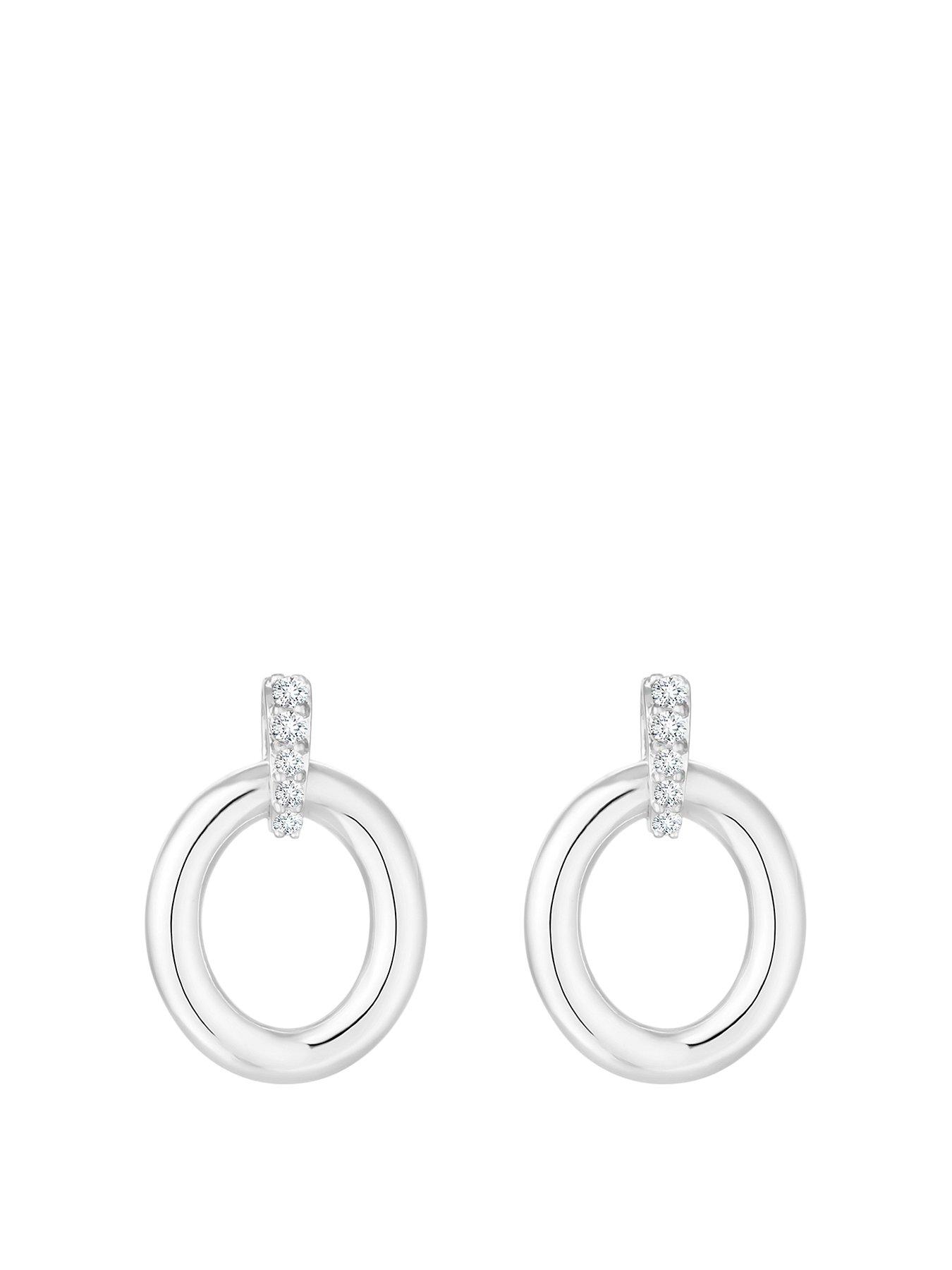Product photograph of Simply Silver Sterling Silver 925 Polished Oval Link Drop Earrings from very.co.uk