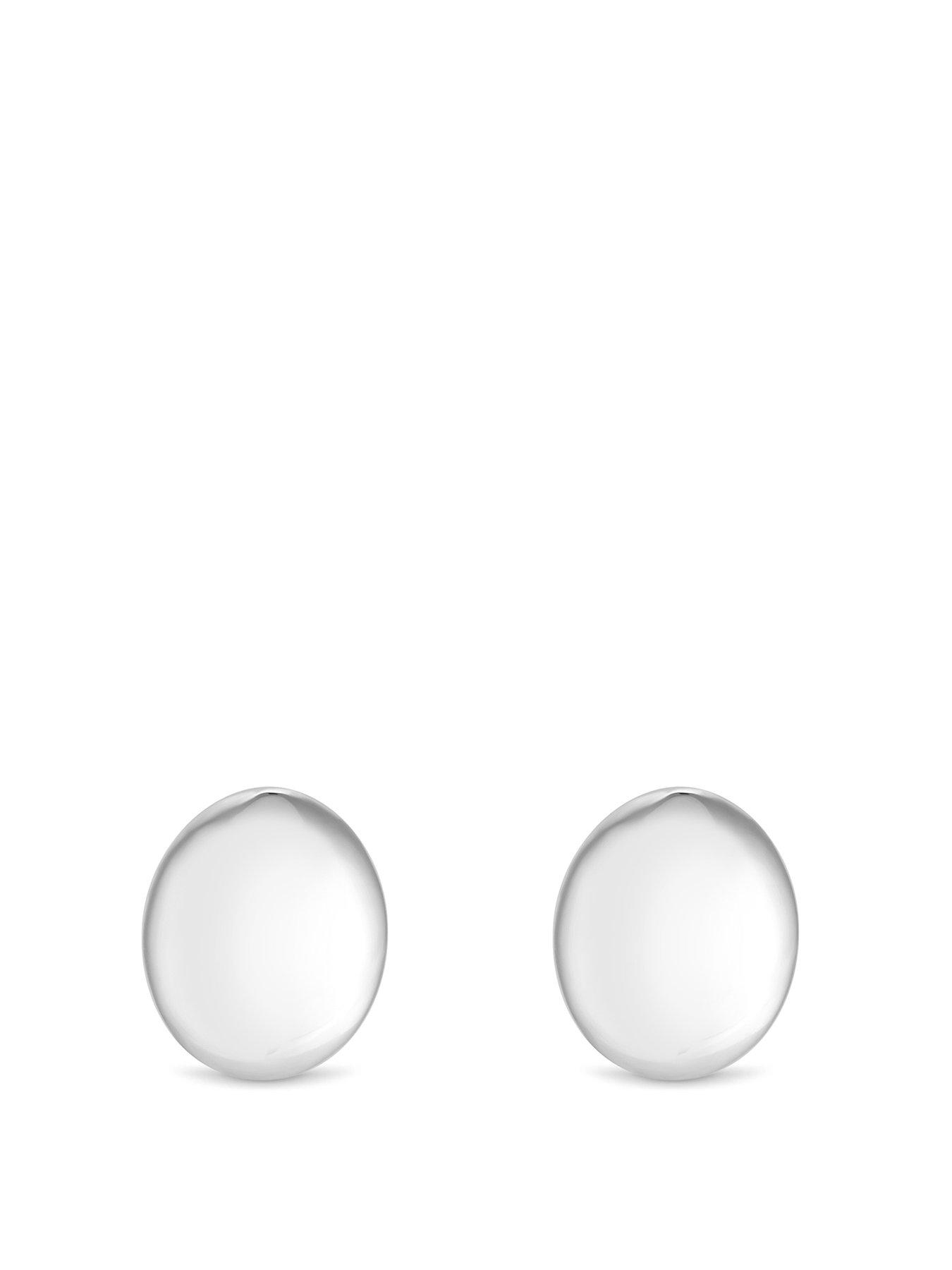 Product photograph of Simply Silver Sterling Silver 925 Oval Polished Stud Earrings from very.co.uk