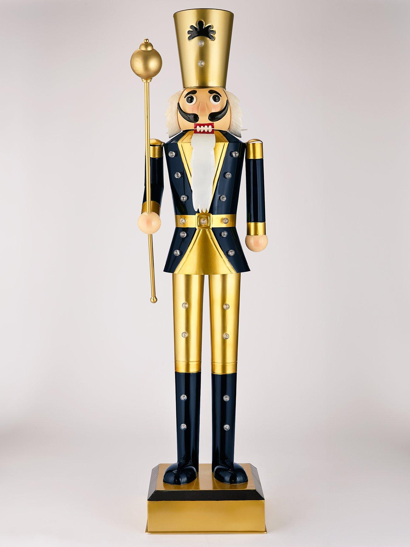 Image 2 of 6 of Three Kings 120 cm Lit Giant Christmas Nutcracker - Navy/Gold