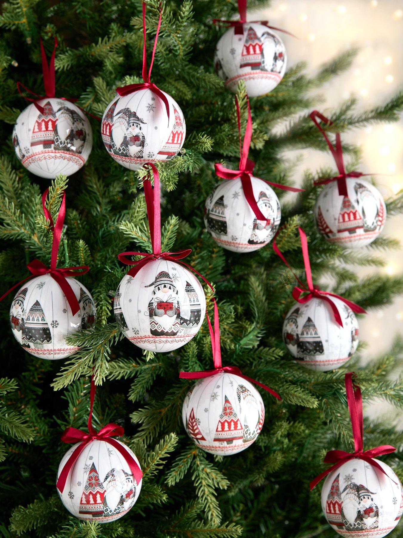 Product photograph of Three Kings Set Of 14 Decoupage Vintage Baubles from very.co.uk