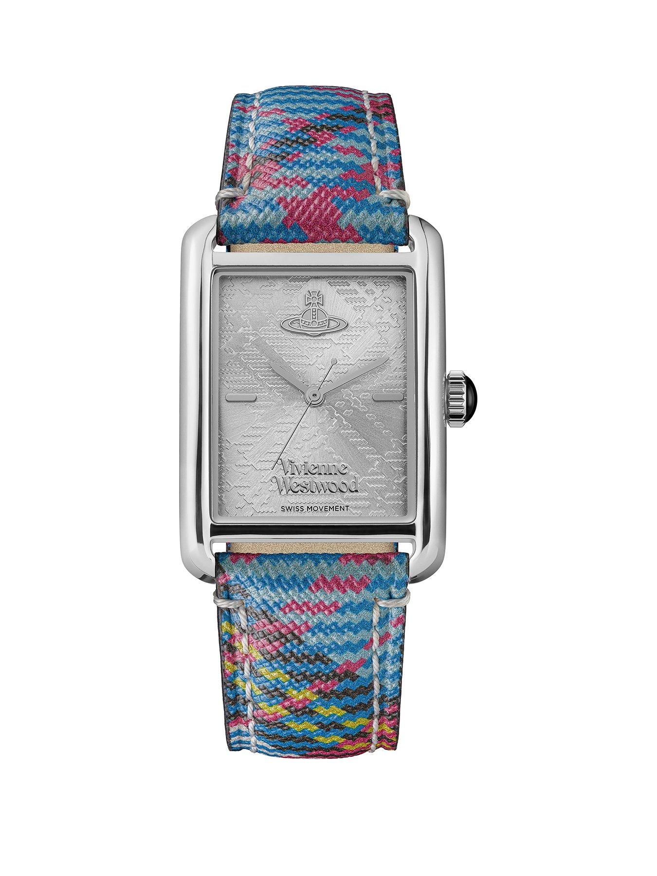 undefined Shacklewell Ladies Quartz Watch with Silver Dial and Tartan strap