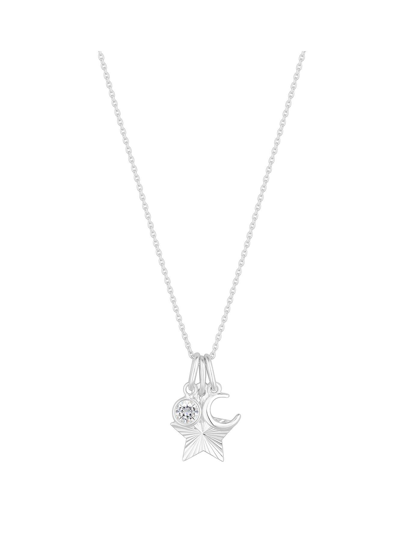 Product photograph of Simply Silver Silver Sterling Silver 925 Celestial Charm Pendant Necklace from very.co.uk