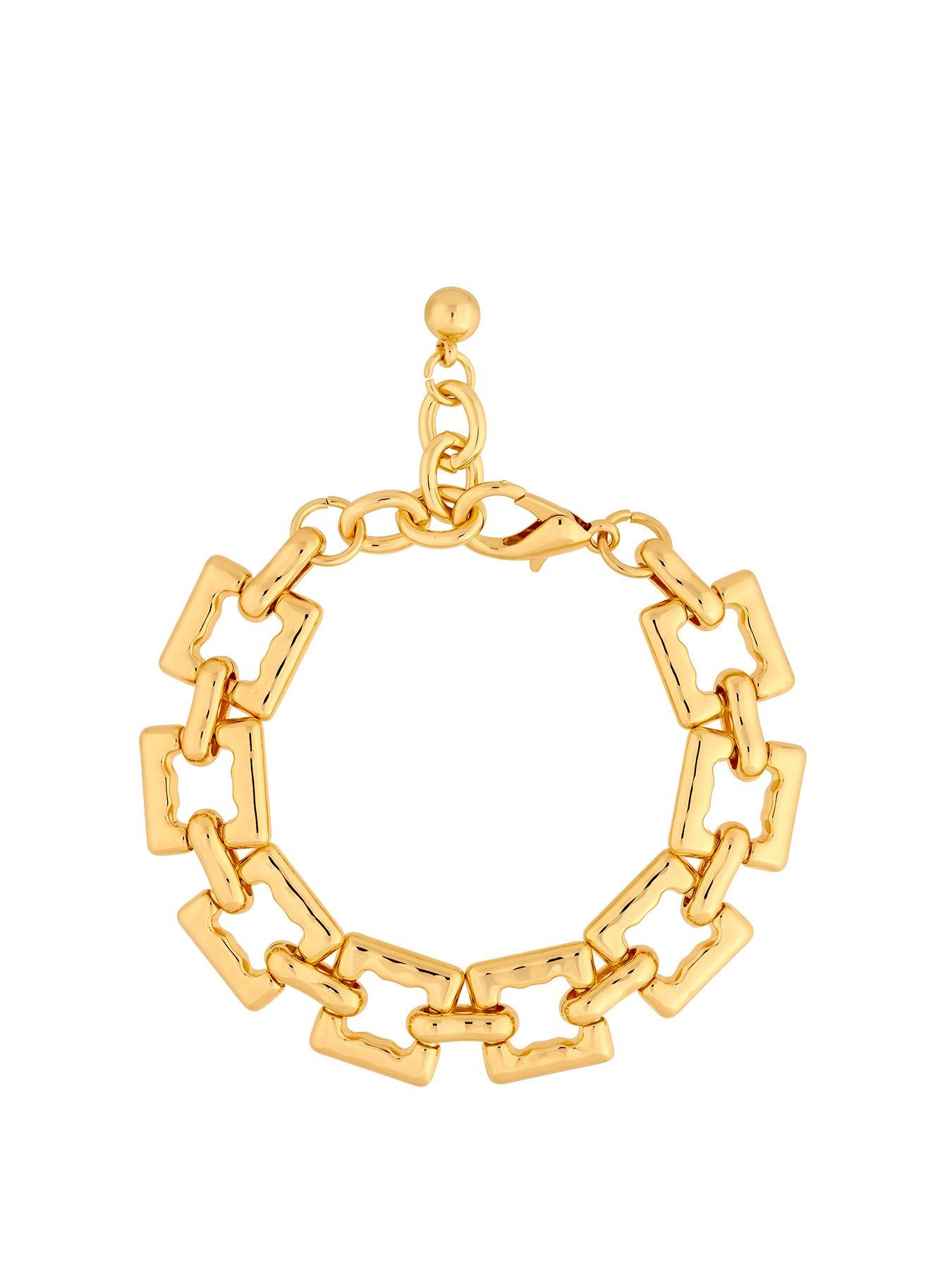 Product photograph of Jon Richard Gold Plated Chain Bracelet from very.co.uk