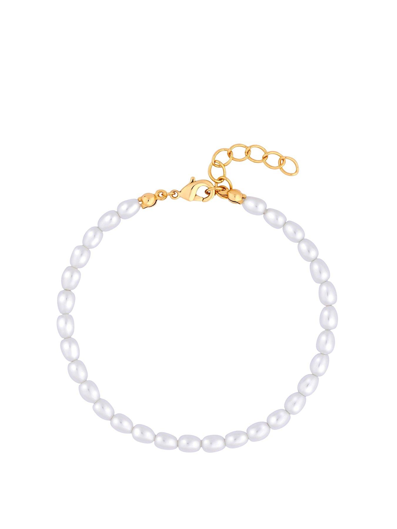 Product photograph of Jon Richard Gold Plated Fine Freshwater Pearl Bracelet from very.co.uk