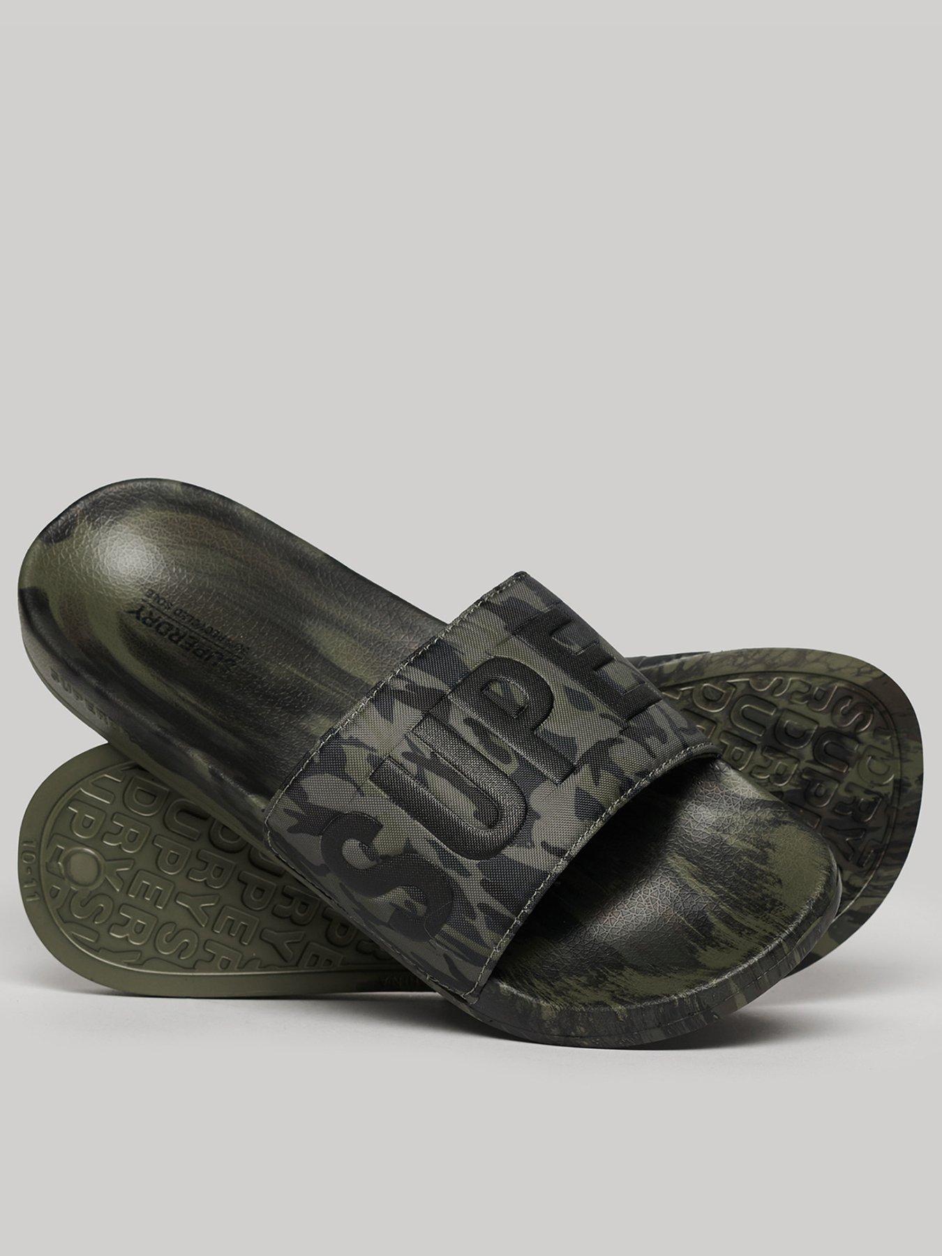 Superdry Camo Vegan Pool Slide Dark Green Very