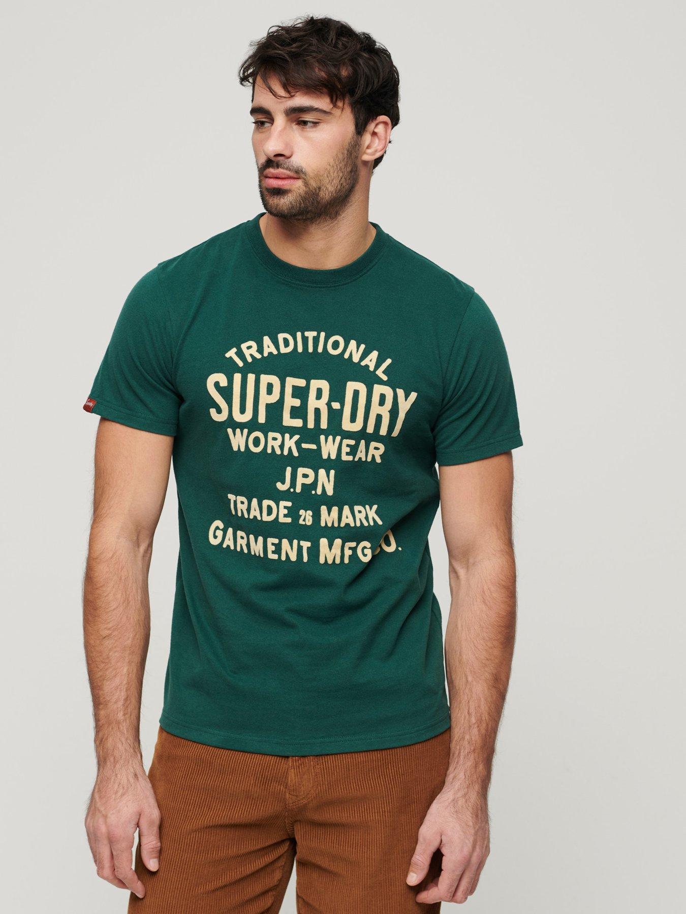 Superdry Workwear Flocked Logo Graphic T-shirt - Dark Green