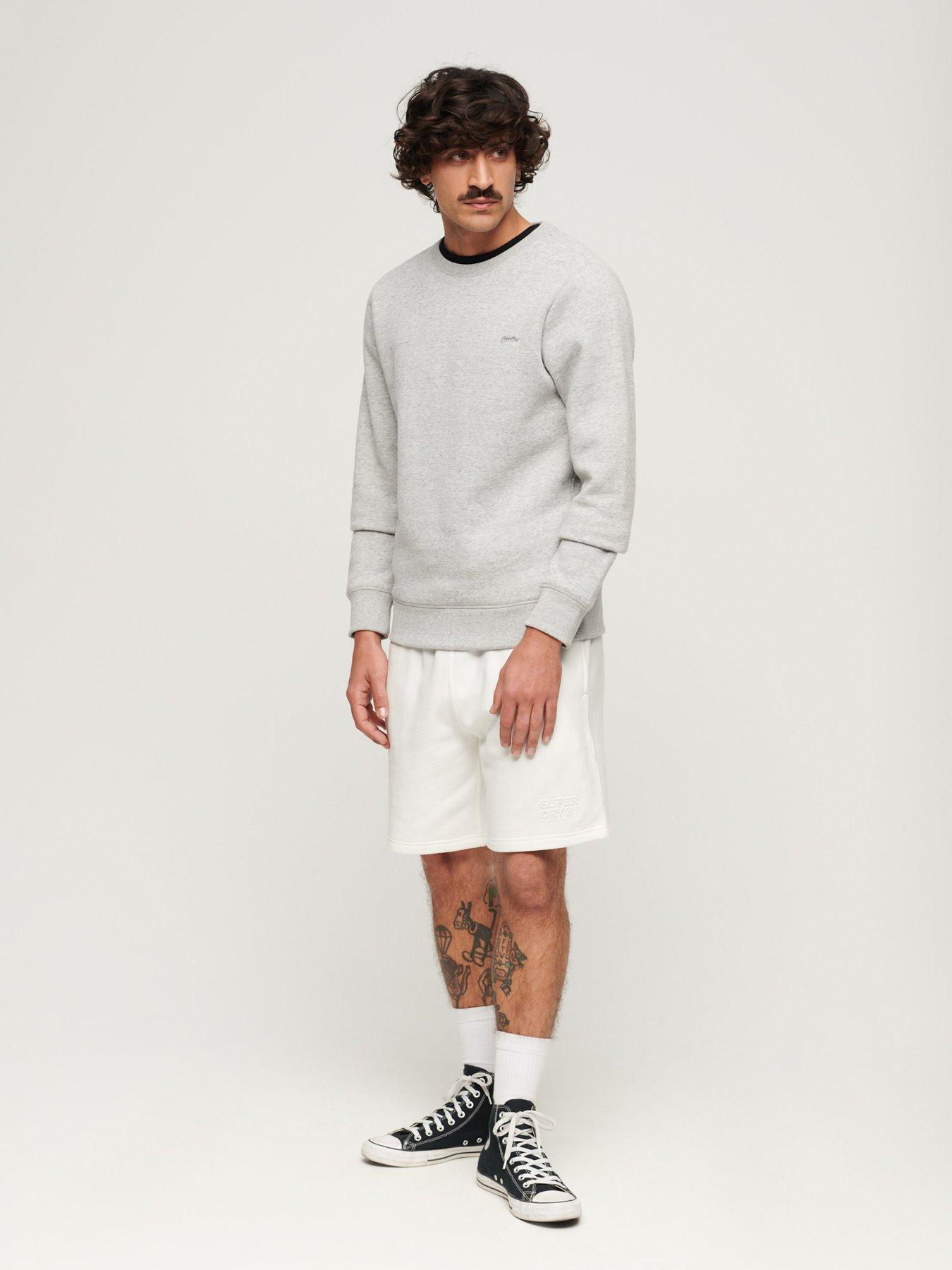 Image 3 of 6 of Superdry Sportswear Emboss Logo Sweat Shorts - White