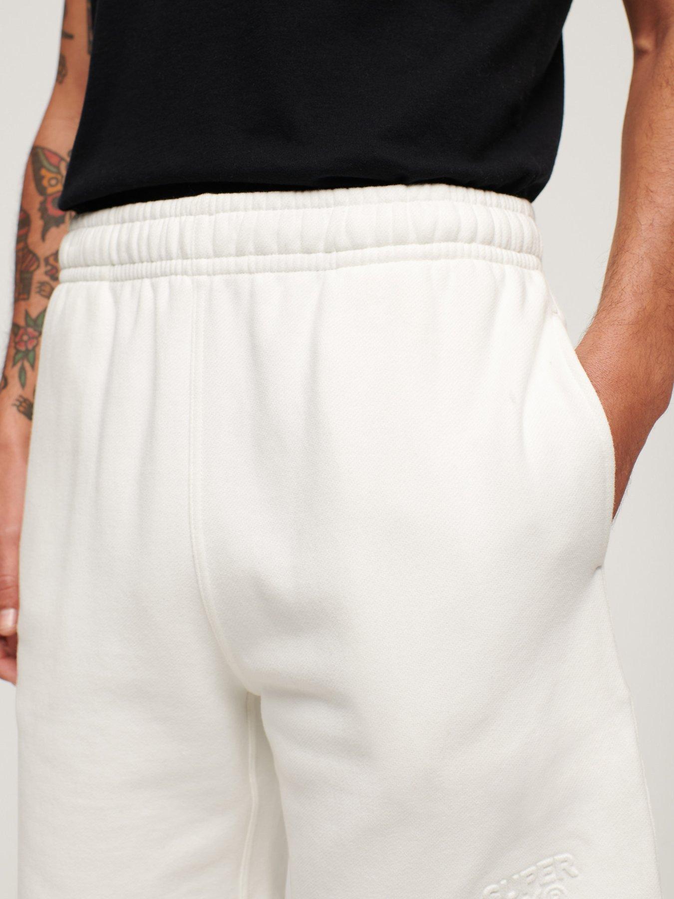 Image 4 of 6 of Superdry Sportswear Emboss Logo Sweat Shorts - White