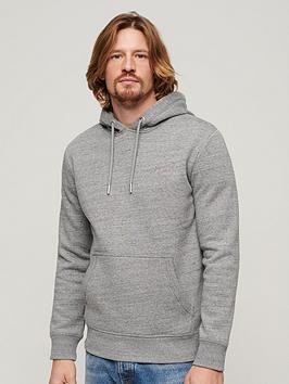 superdry superdry essential logo hoodie - light grey