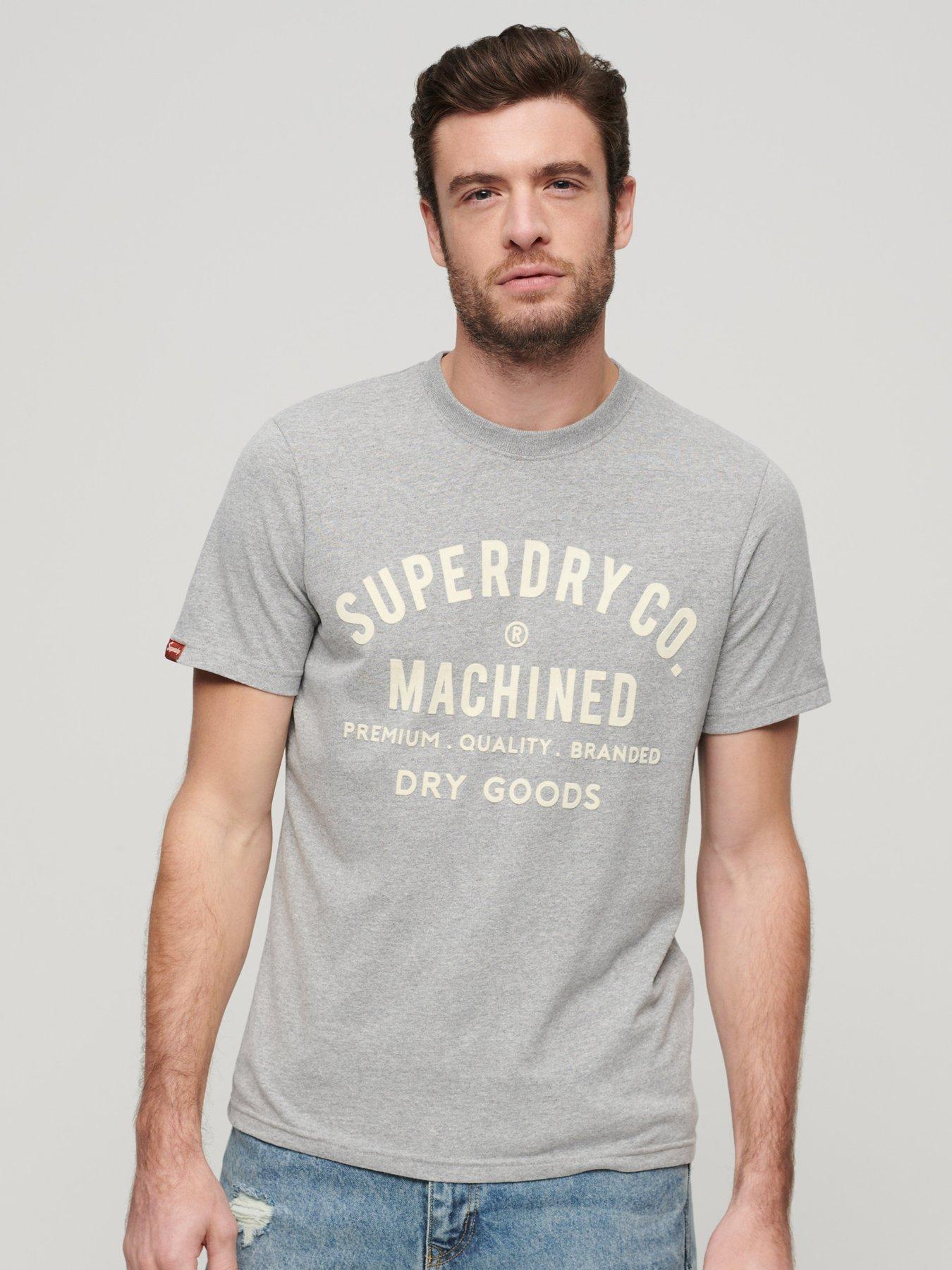 undefined Workwear Flocked Logo Graphic T-shirt - Light Grey