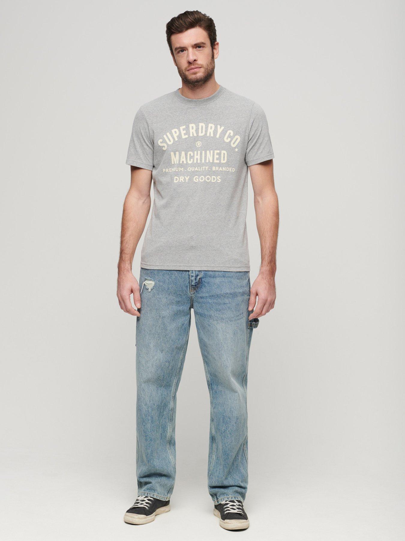 Superdry Superdry Workwear Flocked Logo Graphic T-shirt - Light Grey