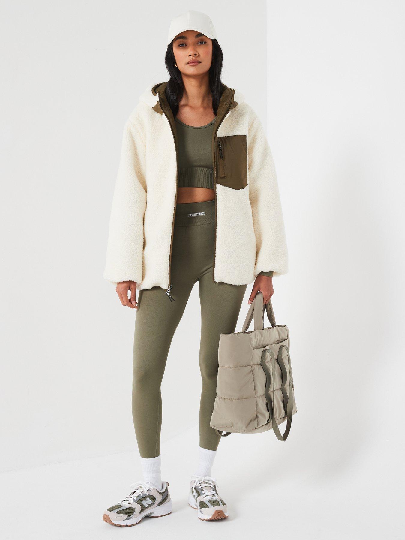 Image 3 of 6 of V by Very Reversible Quilted Fleece Jacket - Khaki