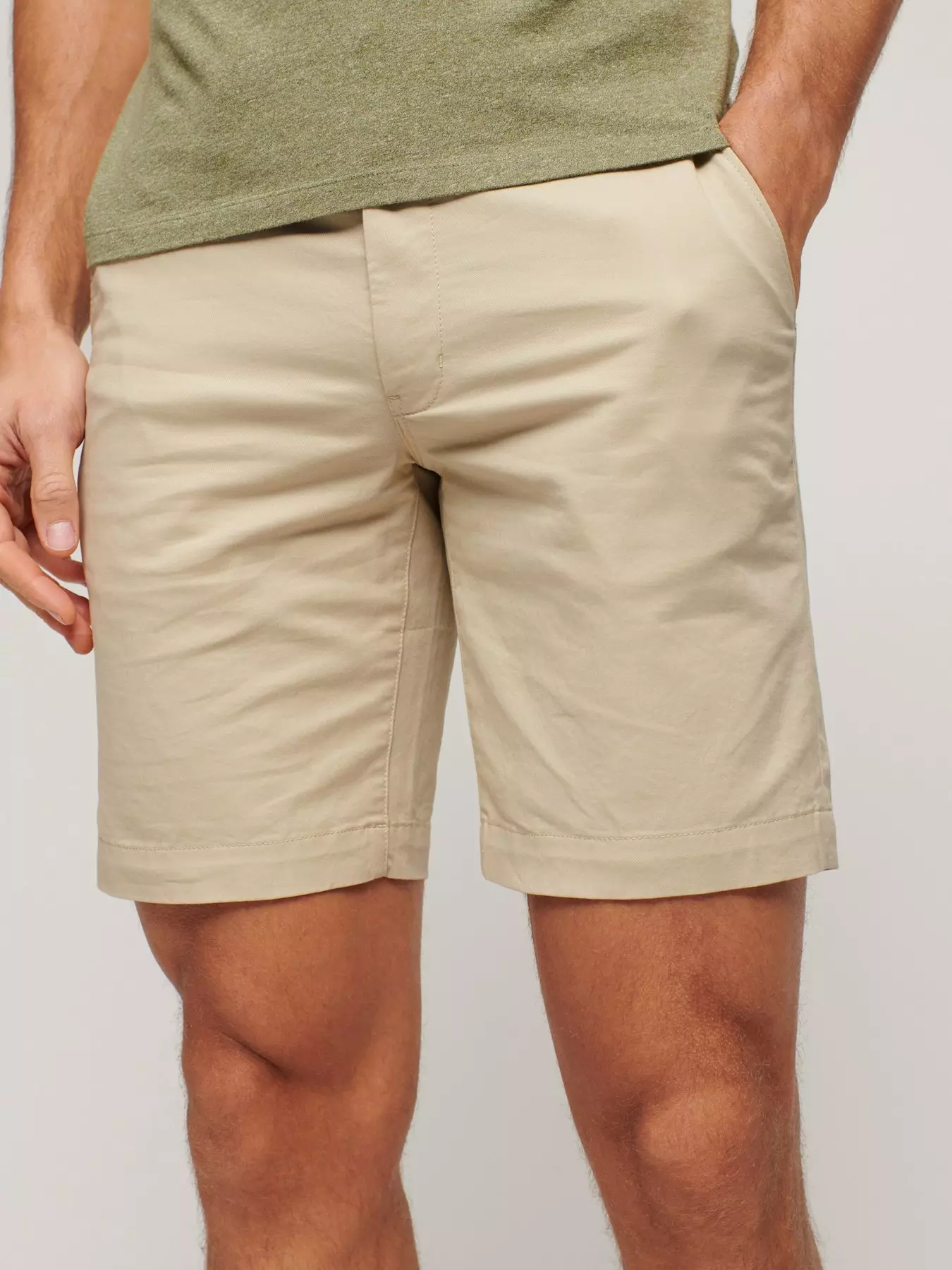 Harlem Straight Chino Shorts, Beige