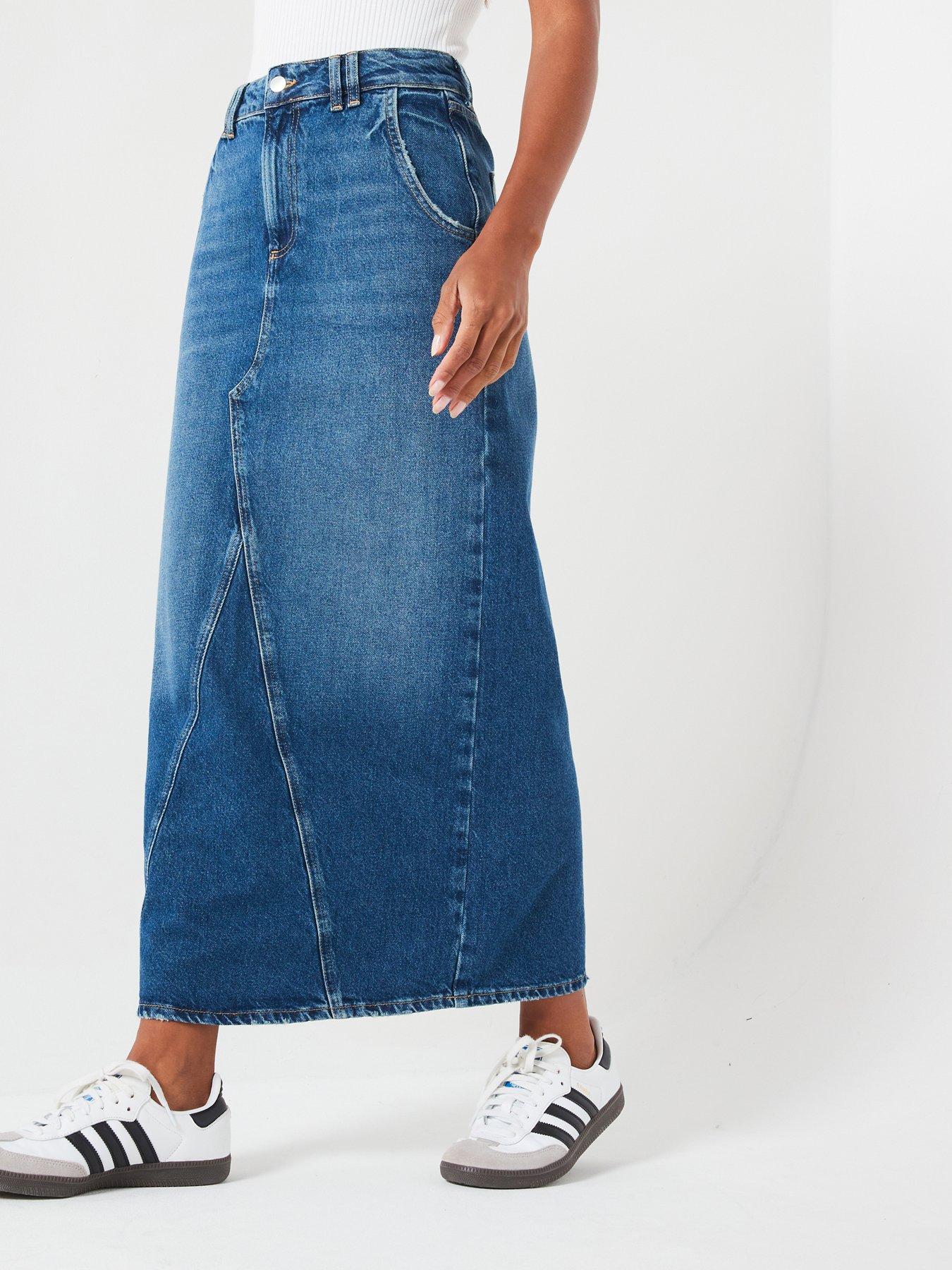 undefined Authentic Denim Maxi Skirt - Midi Wash