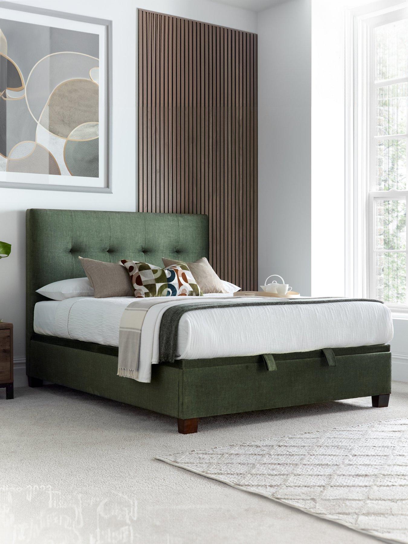 Product photograph of Very Home Reeves Ottoman Bed Double With Gold Mattress - Bed Frame Only from very.co.uk