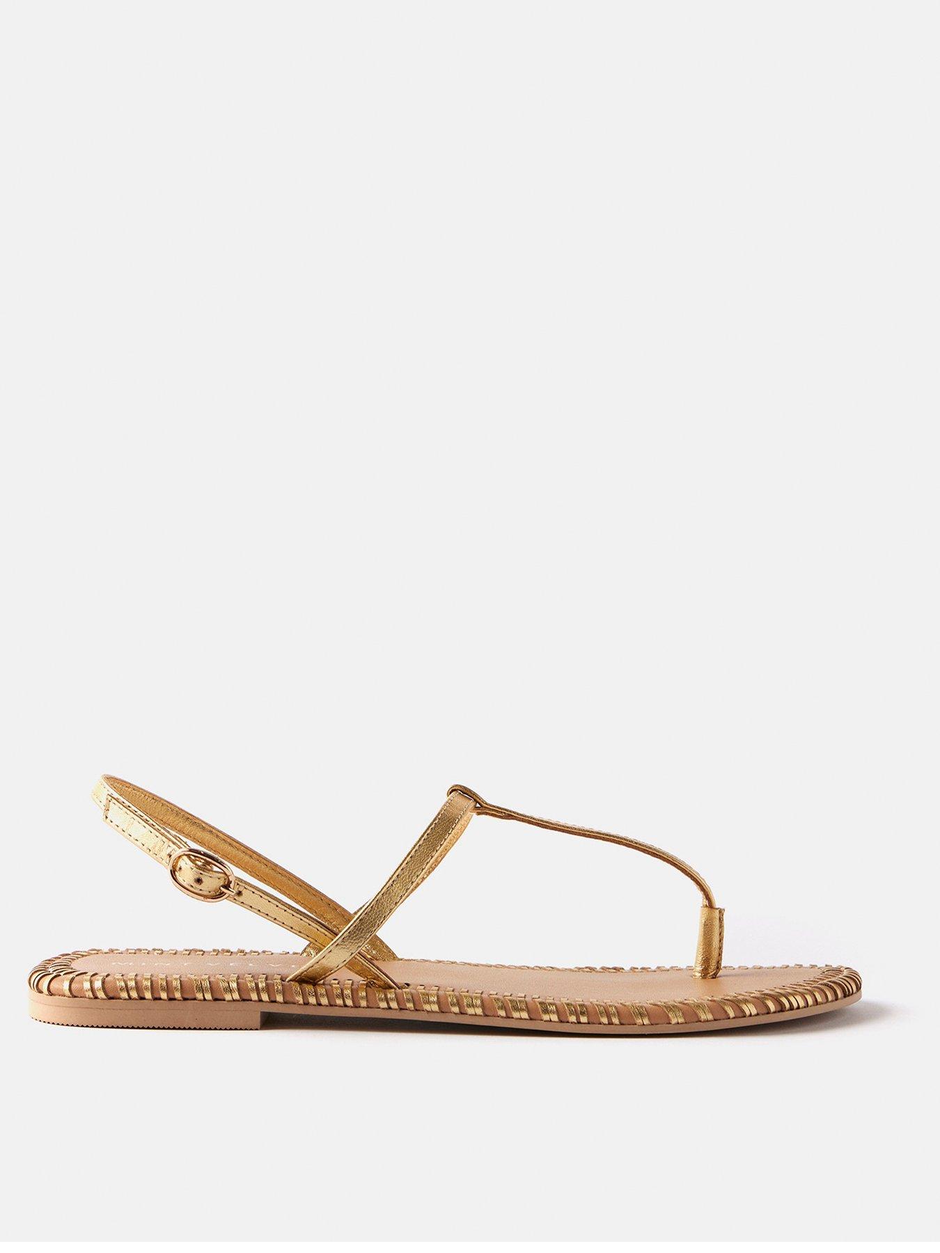 Mint Velvet Val Gold T bar Sandals Very
