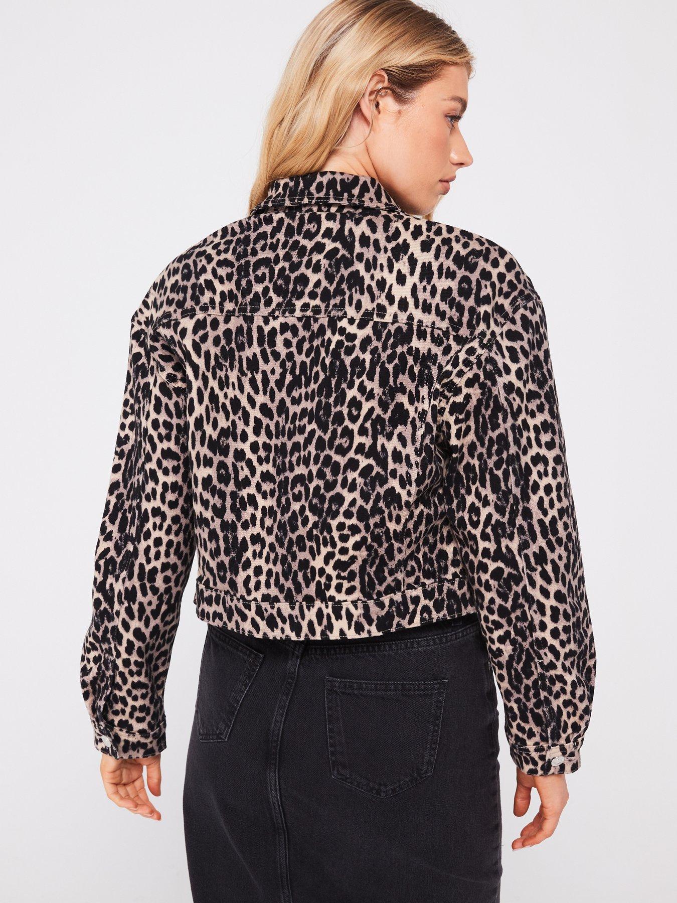 Black leopard print jacket best sale