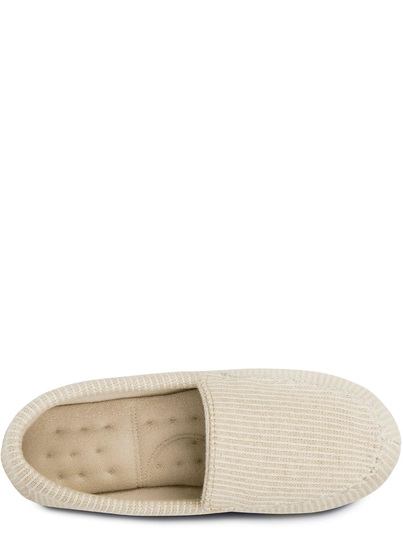 TOTES Isotoner Textured Moccasin - Beige | Very.co.uk