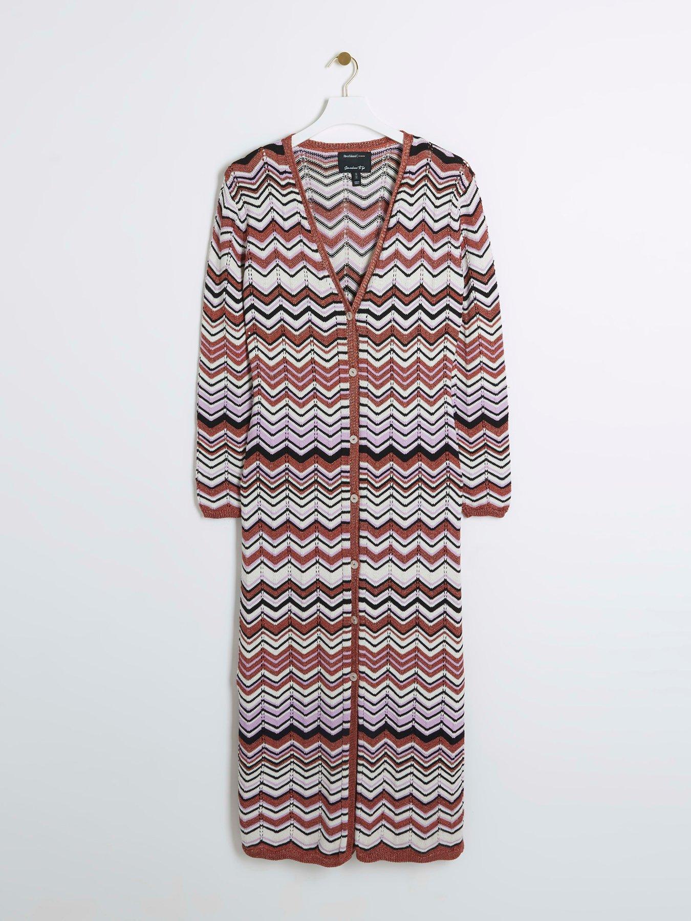 Image 5 of 6 of River Island Chevron Cardigan - Light Purple
