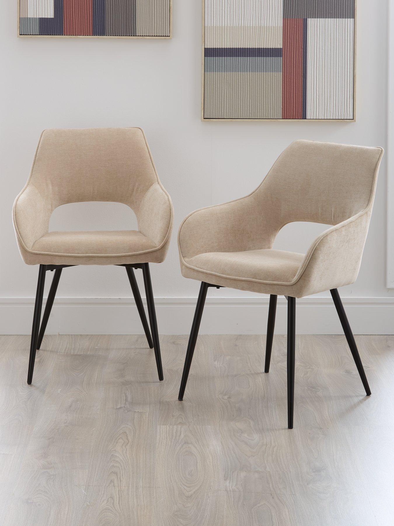 Product photograph of Very Home Sheldon Pair Of Dining Chairs - Brown - Fsc Reg Certified from very.co.uk