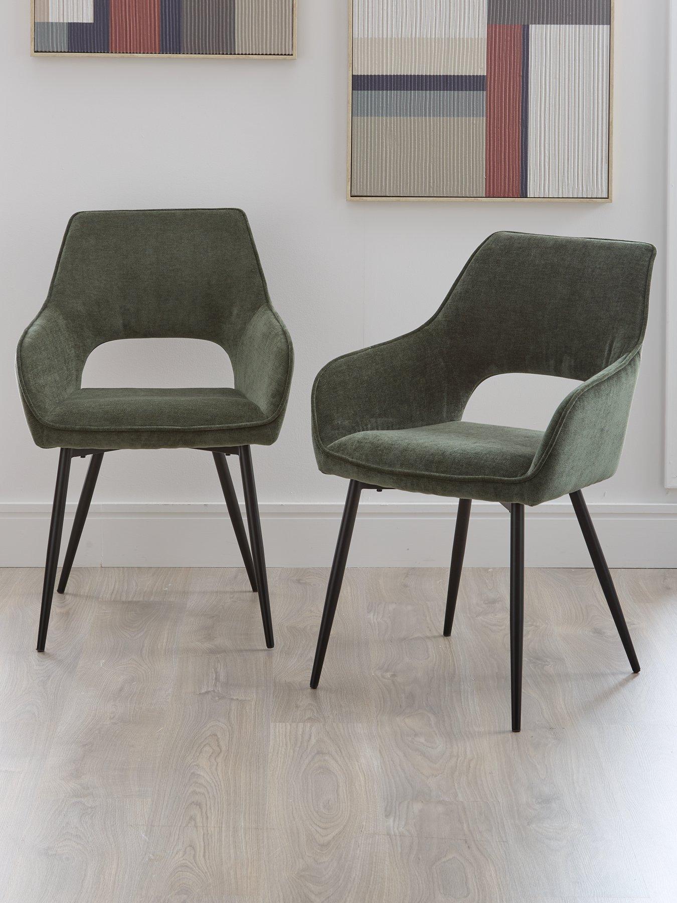 Product photograph of Very Home Sheldon Pair Of Dining Chairs - Green - Fsc Reg Certified from very.co.uk