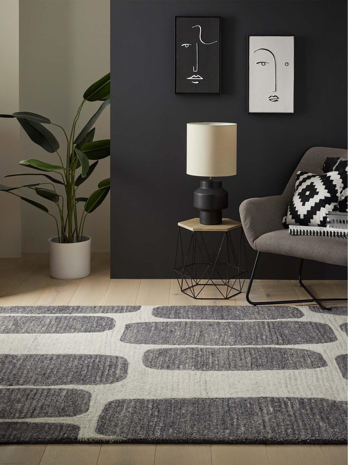 Product photograph of Very Home Vista Retro Wool Rug from very.co.uk