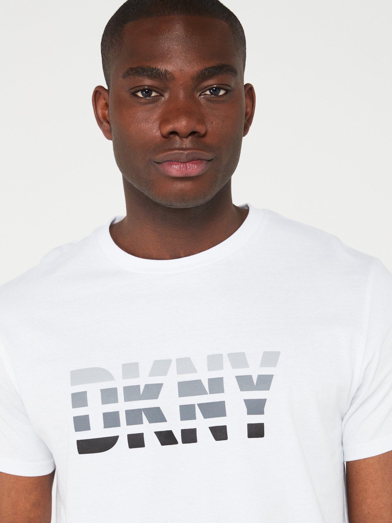 DKNY Fisher Cats Stacked Logo T-shirt - White | Very.co.uk