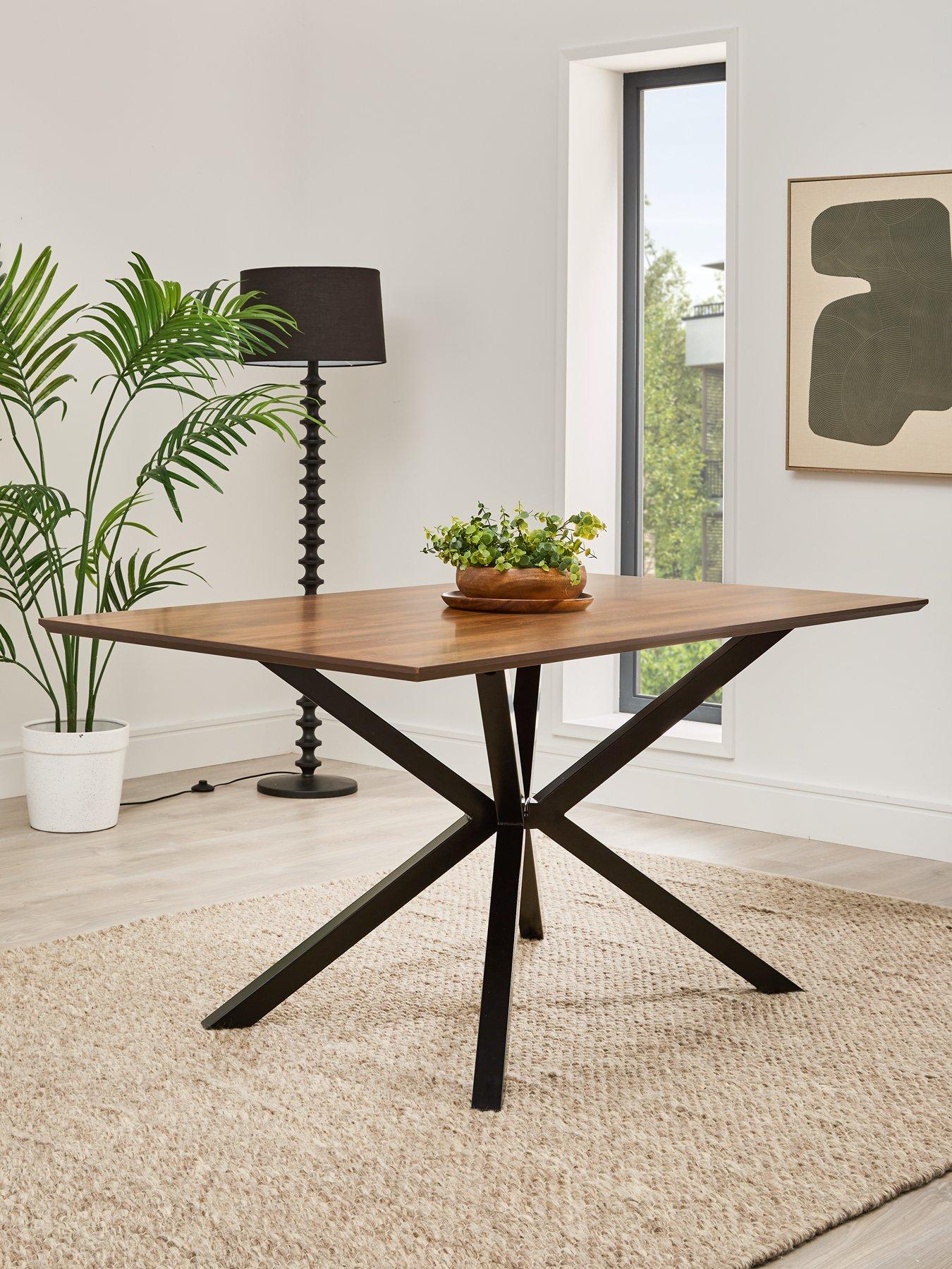 Product photograph of Very Home Chopstick 160 X 90 Cm Wood Top Dining Table - Brown Black from very.co.uk
