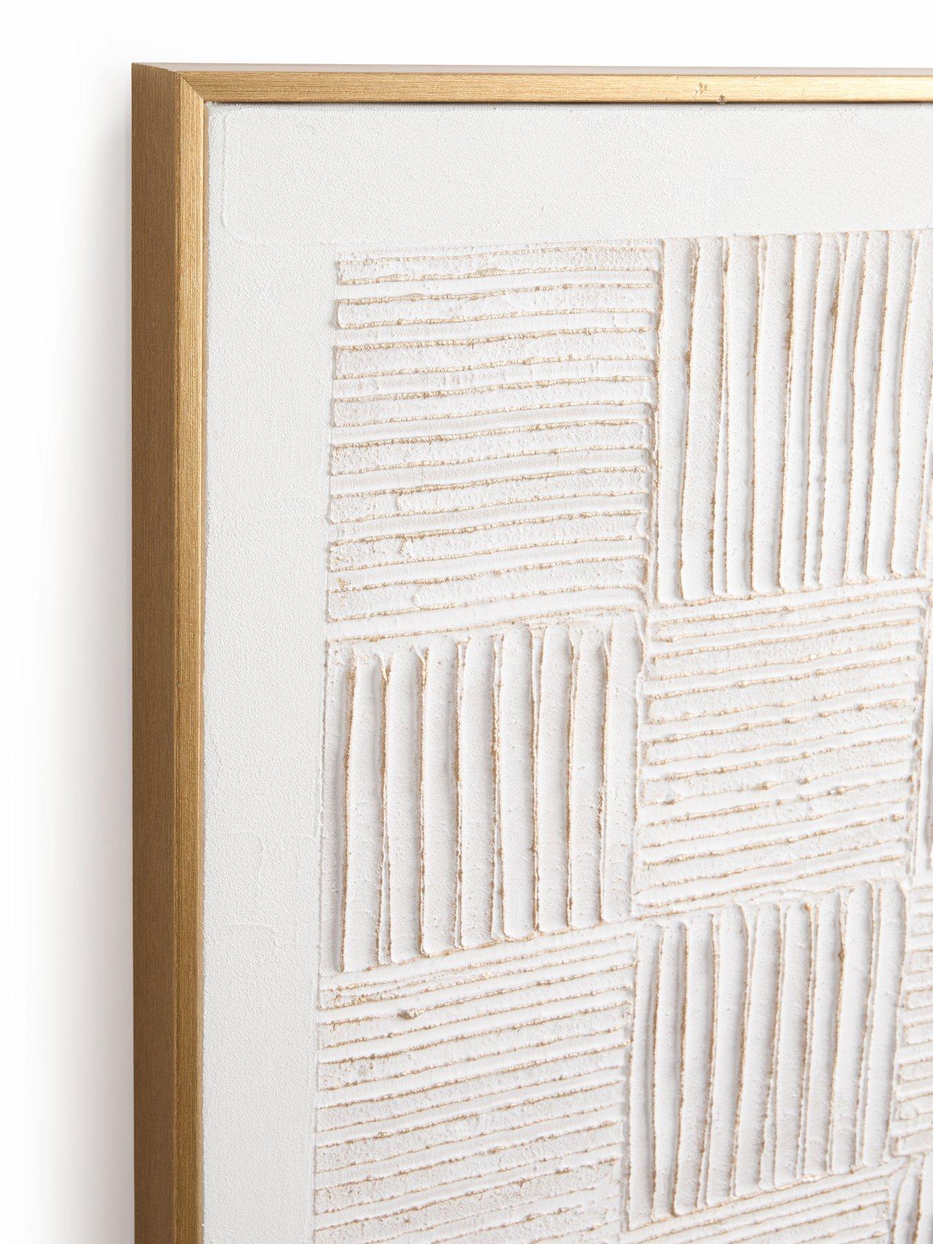 Image 4 of 6 of Very Home White Carved Squares Wall Art 60x60cm