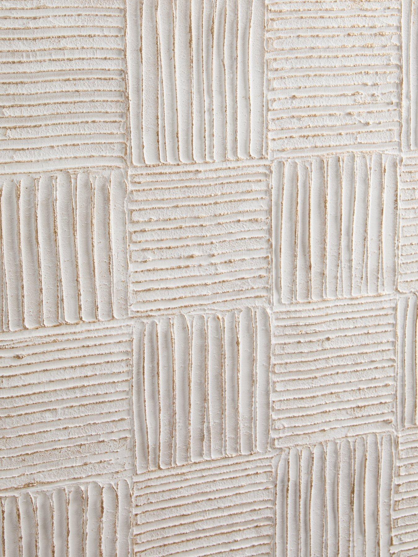 Image 5 of 6 of Very Home White Carved Squares Wall Art 60x60cm