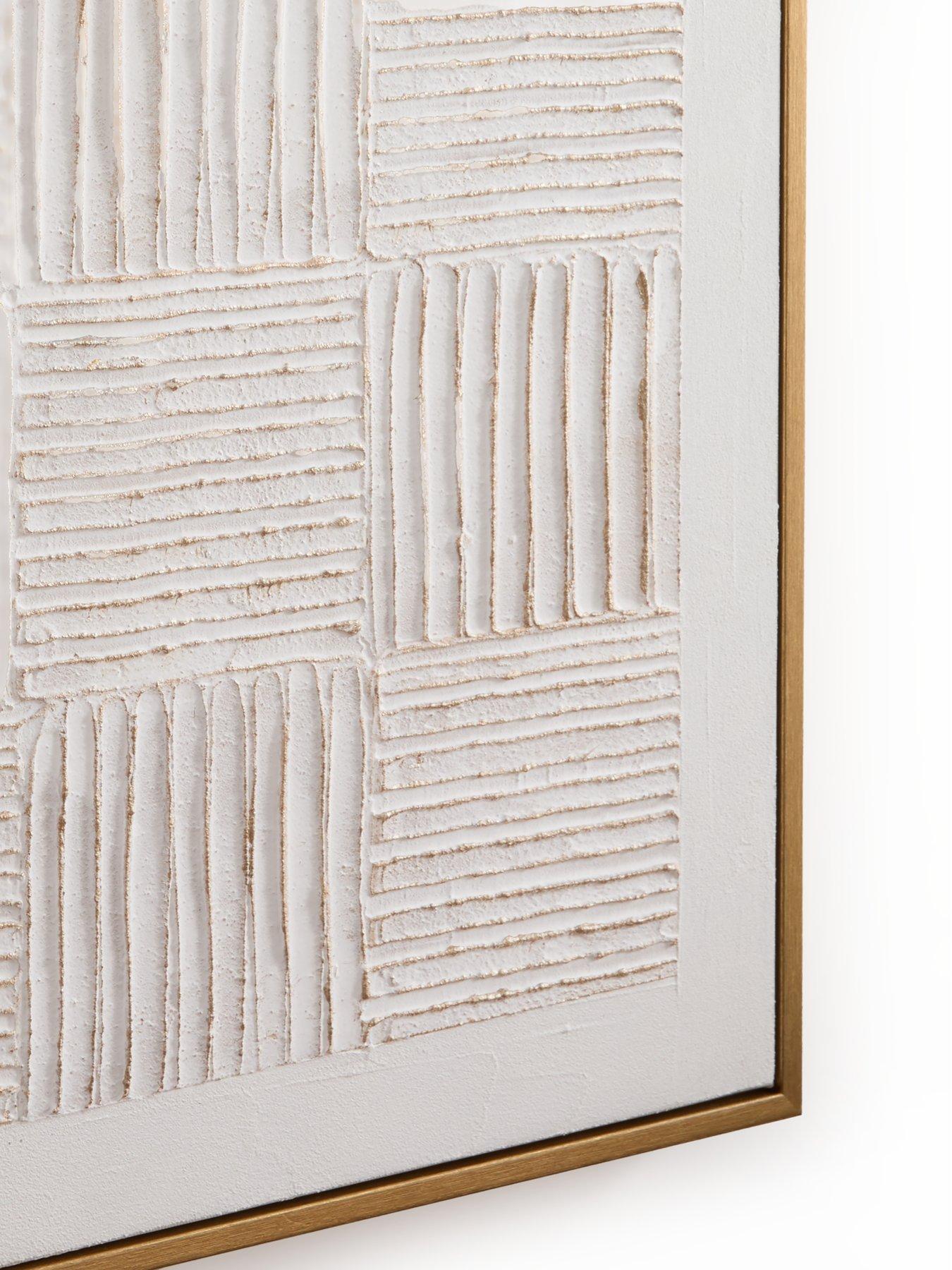 Image 6 of 6 of Very Home White Carved Squares Wall Art 60x60cm