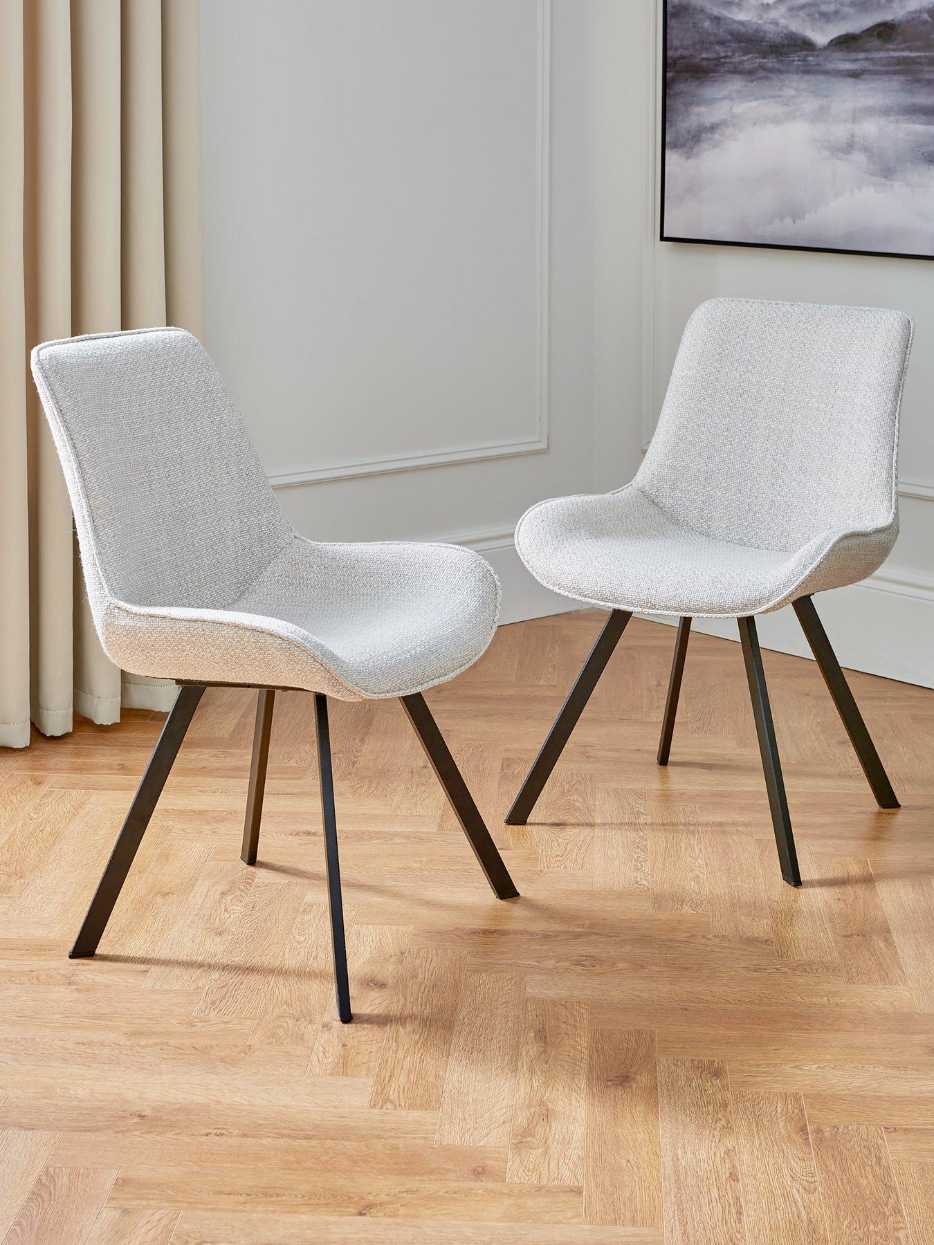 undefined Arabella Pair of 2 Fabric Chairs - Grey Black - FSC® Certified