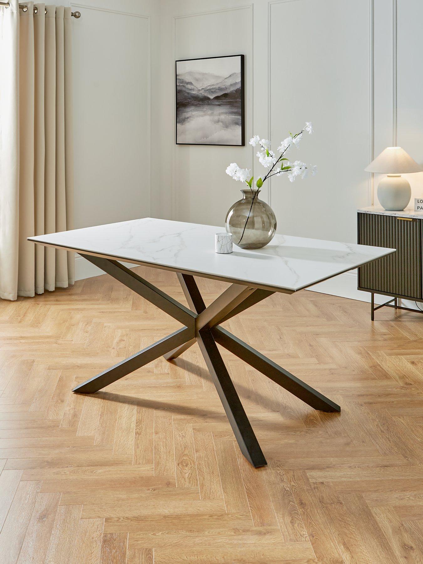 undefined Arabella 160 cm Ceramic Dining Table - White/Black - FSC® Certified